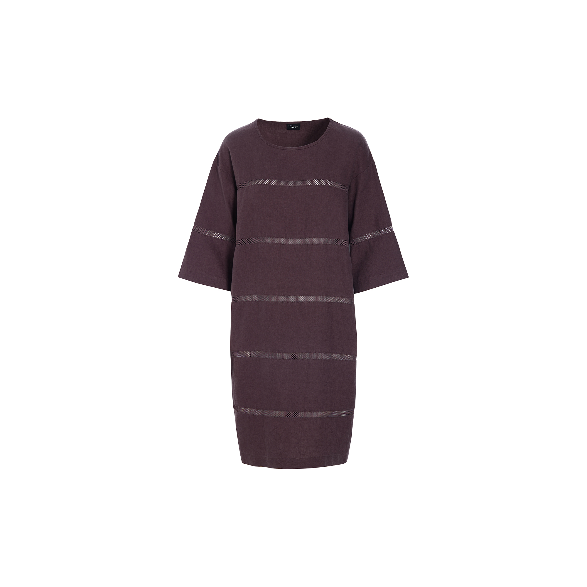 BITTE KAI RAND - Lazy linen kjole med paneler, raisin - Str. L