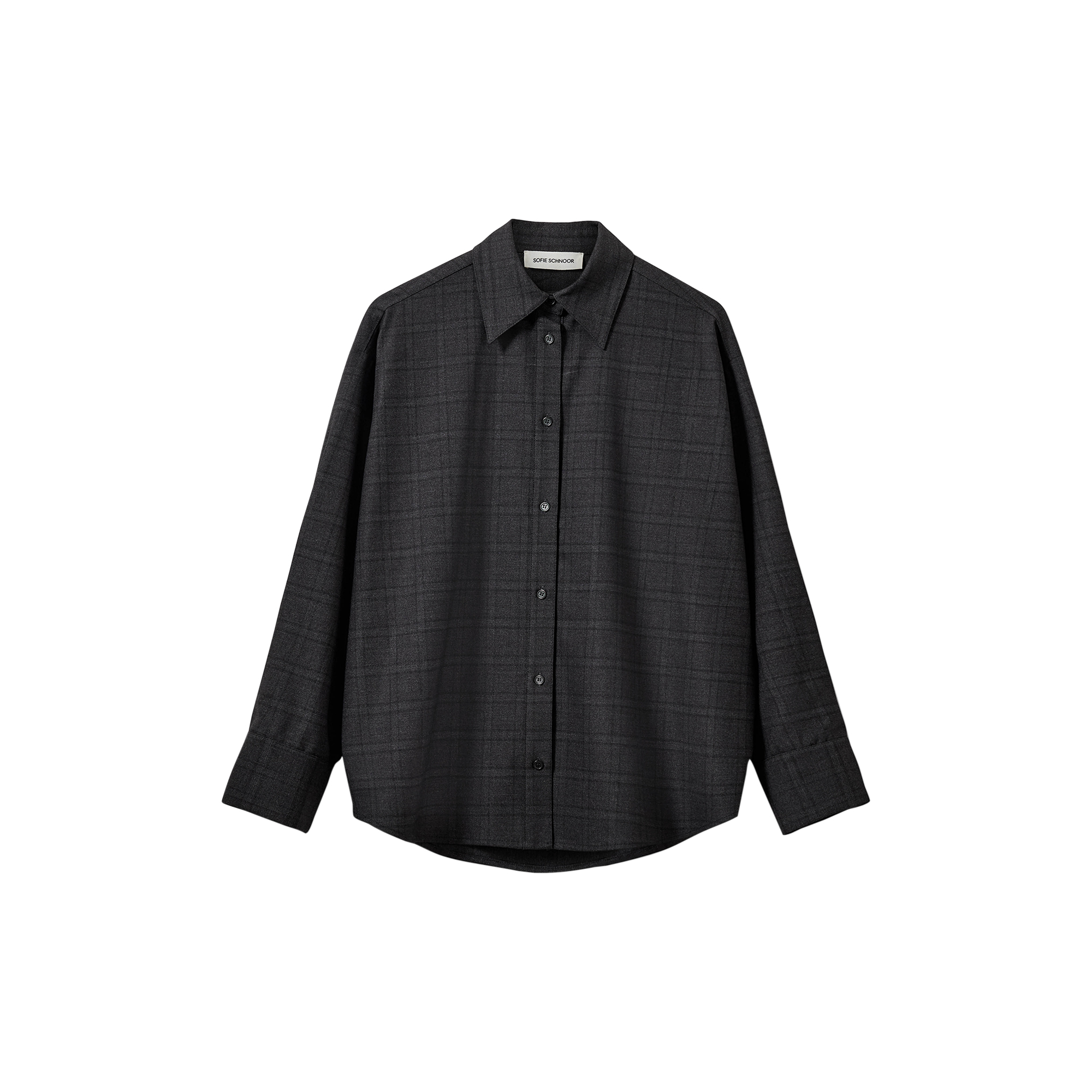 Sofie Schnoor - SIMASW CHECKED OVERSIZE SHIRT, grey check - Str. 36