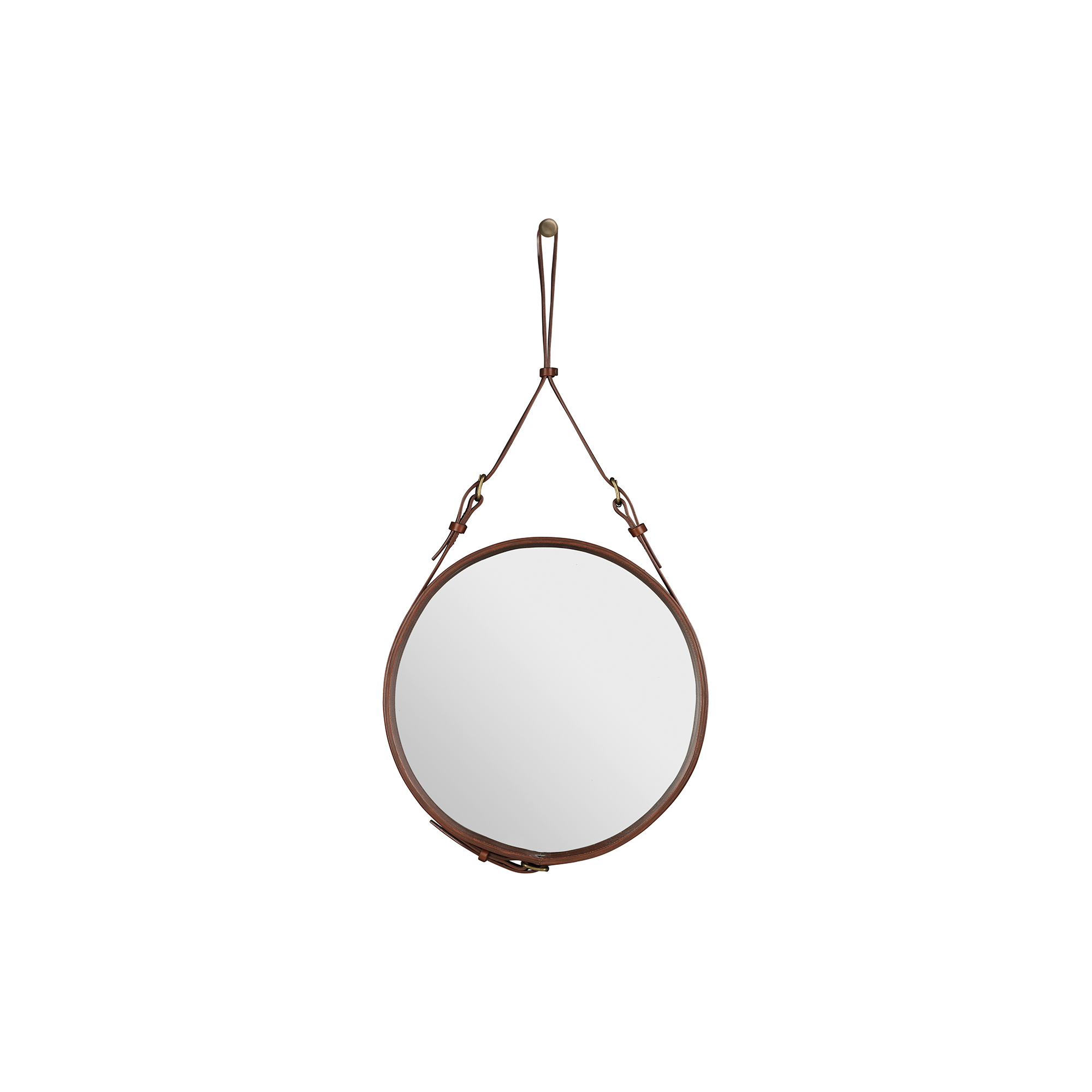 GUBI - Adnet Circular Wall Mirror, tan - Ø45 cm