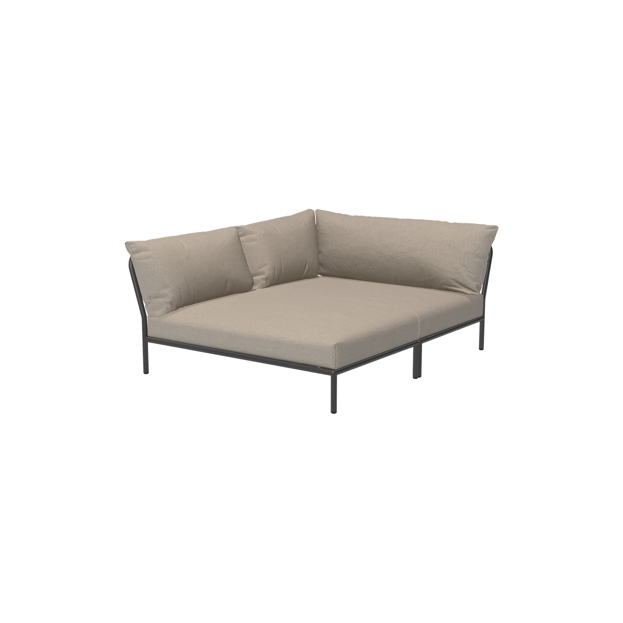 HOUE - LEVEL2 Cozy venstrevendt loungesofa, Sunbrella Heritage ash - H: 68,5 x B: 173,5 x D: 139 cm.