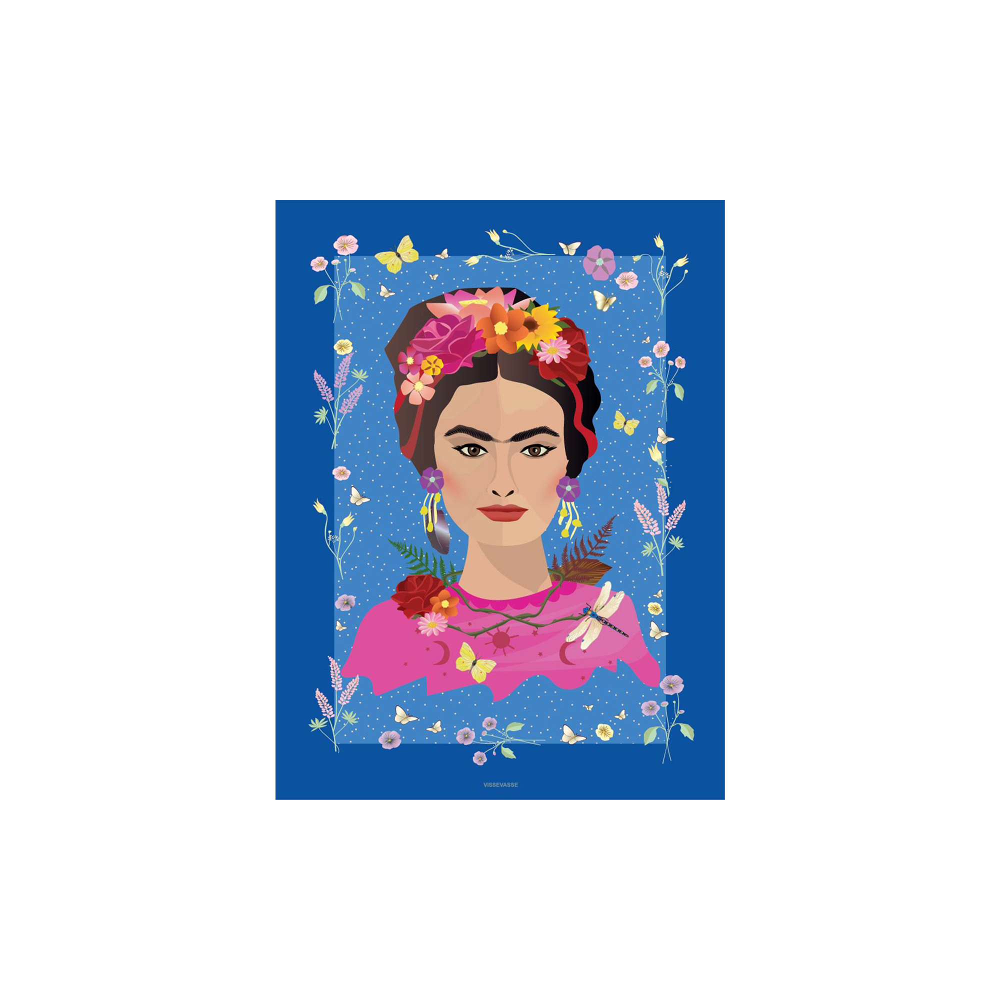 ViSSEVASSE - Frida Kahlo støtteplakat - 30x40 cm