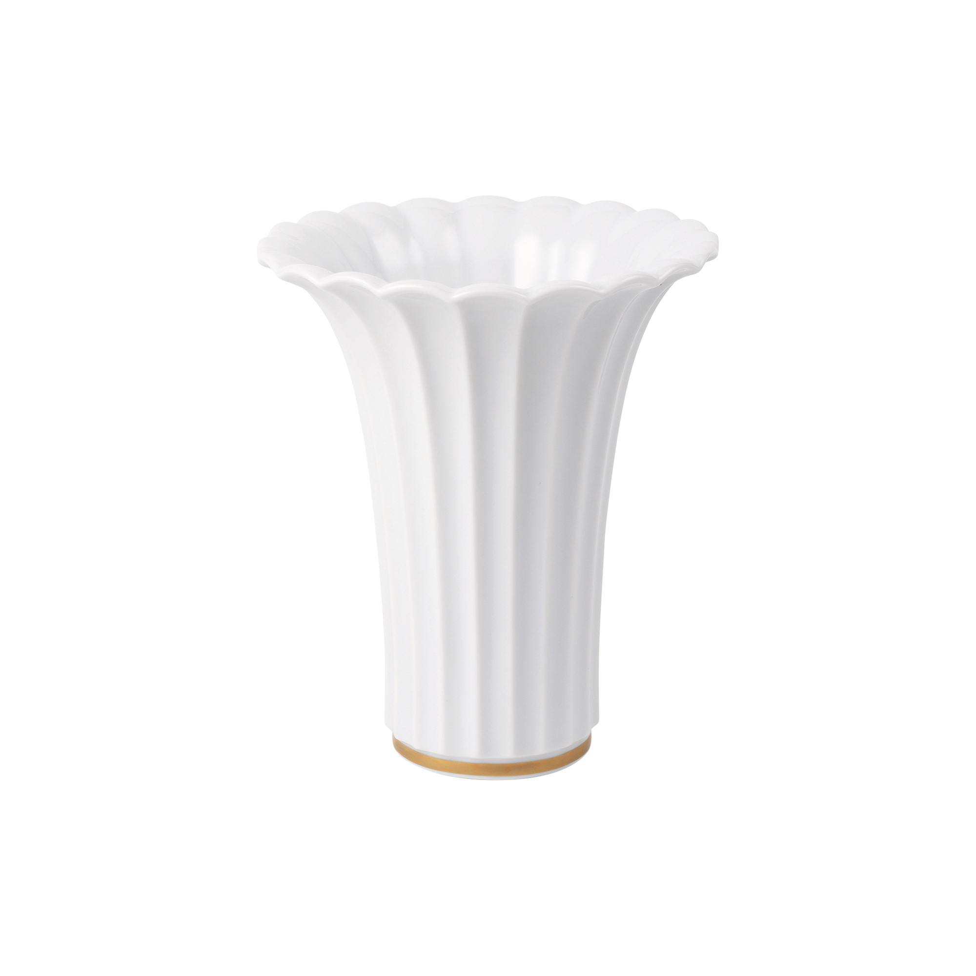 Royal Copenhagen - Hvid vase med guldkant
