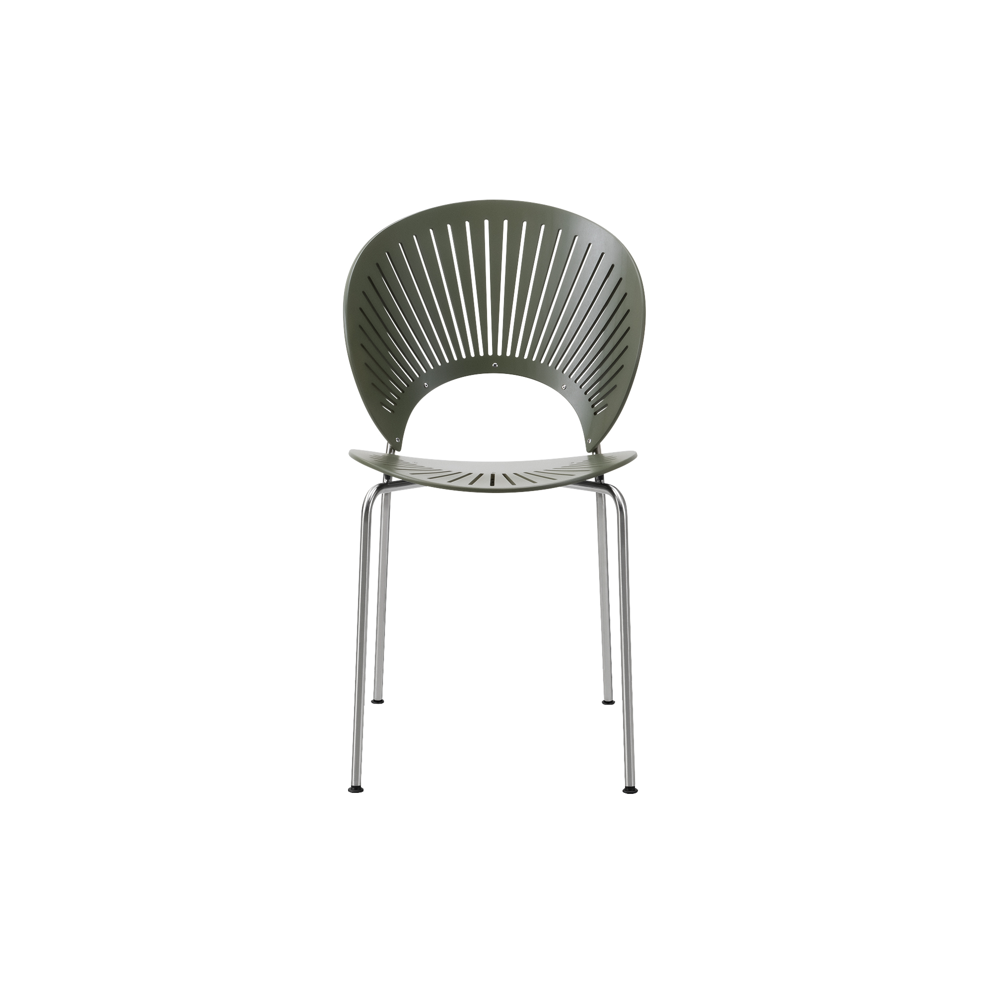 Fredericia Furniture - 3398 Trinidad stol, khaki green/chrome