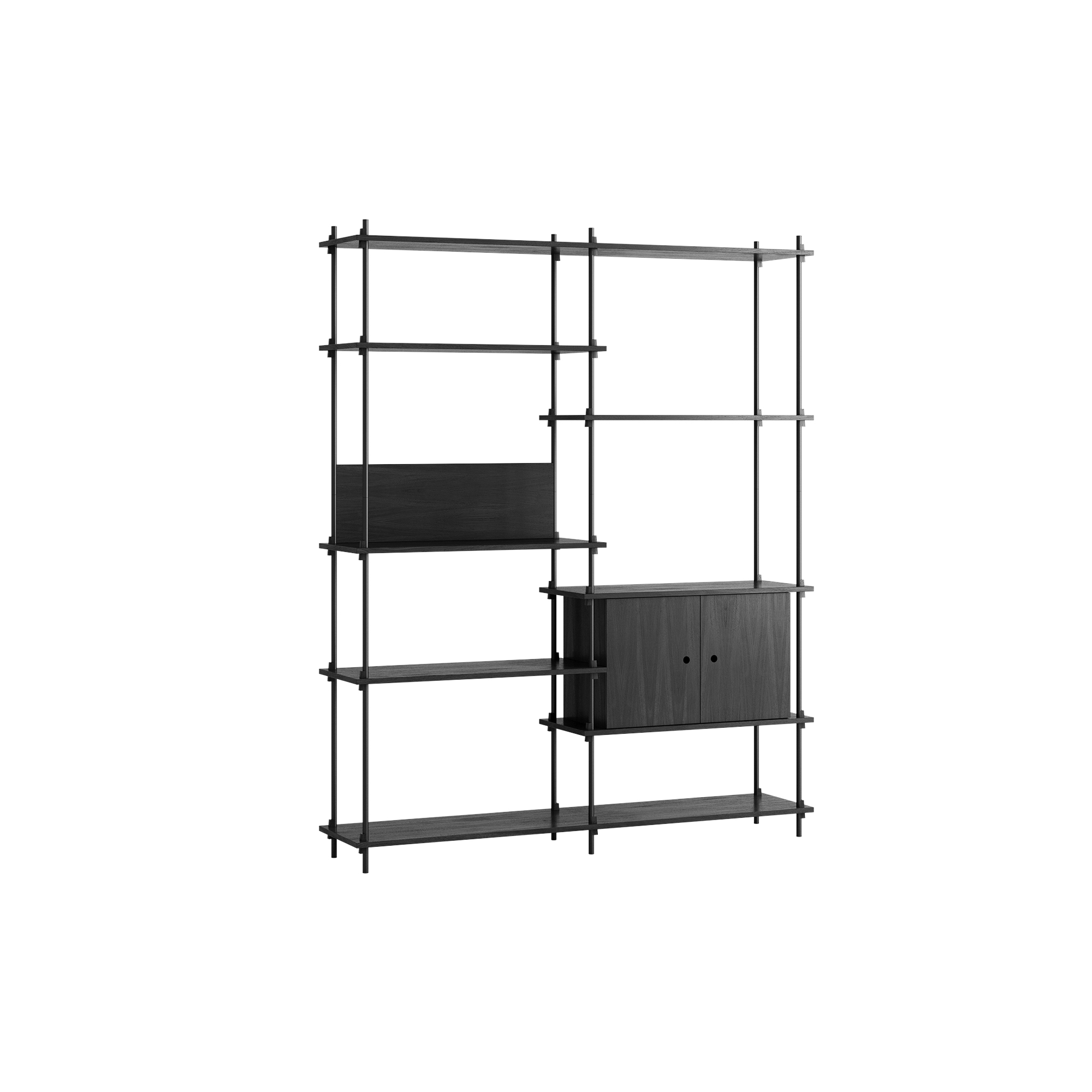 MOEBE - Shelving Tall Cabinet, black/black