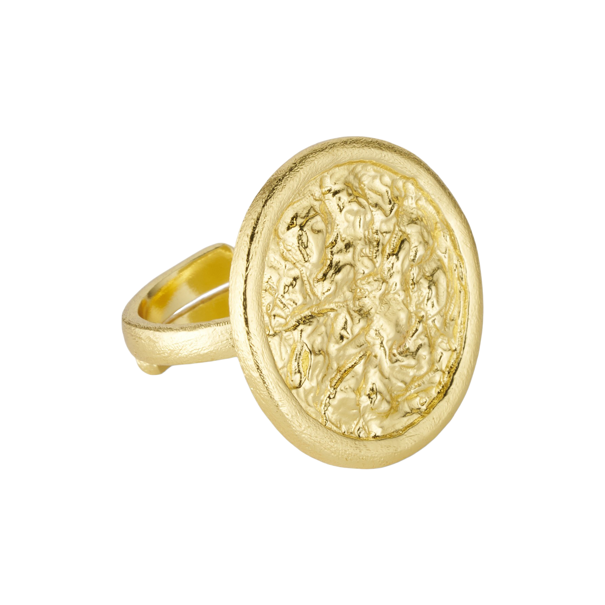Pure by Nat - Amelia ring med rund top, forgyldt