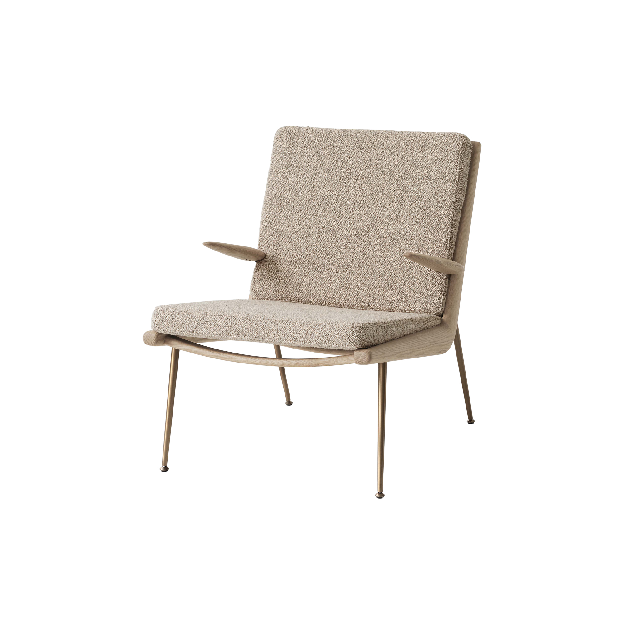&Tradition - Boomerang HM2 loungestol, Karakorum 003/messing/sæbebehandlet eg