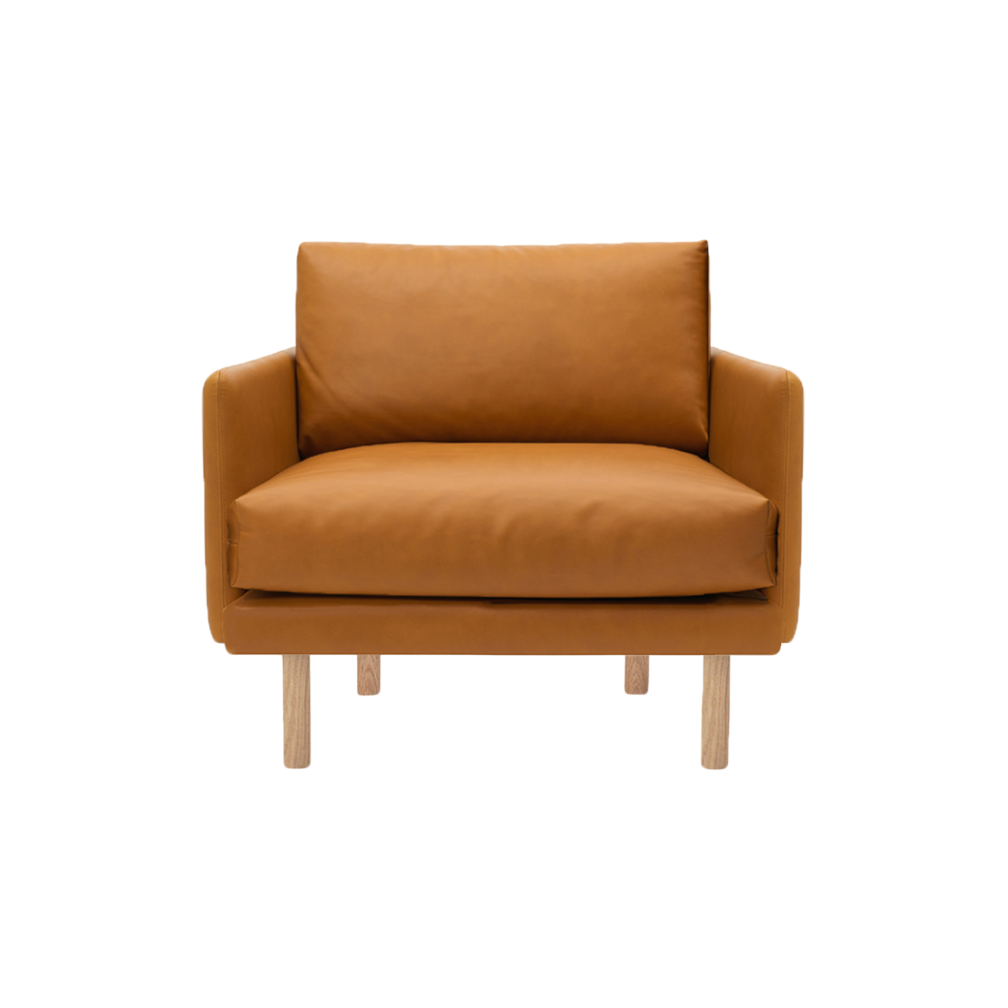 Bruunmunch Furniture - Emo lænestol, Dakar Cognac/naturolieret eg