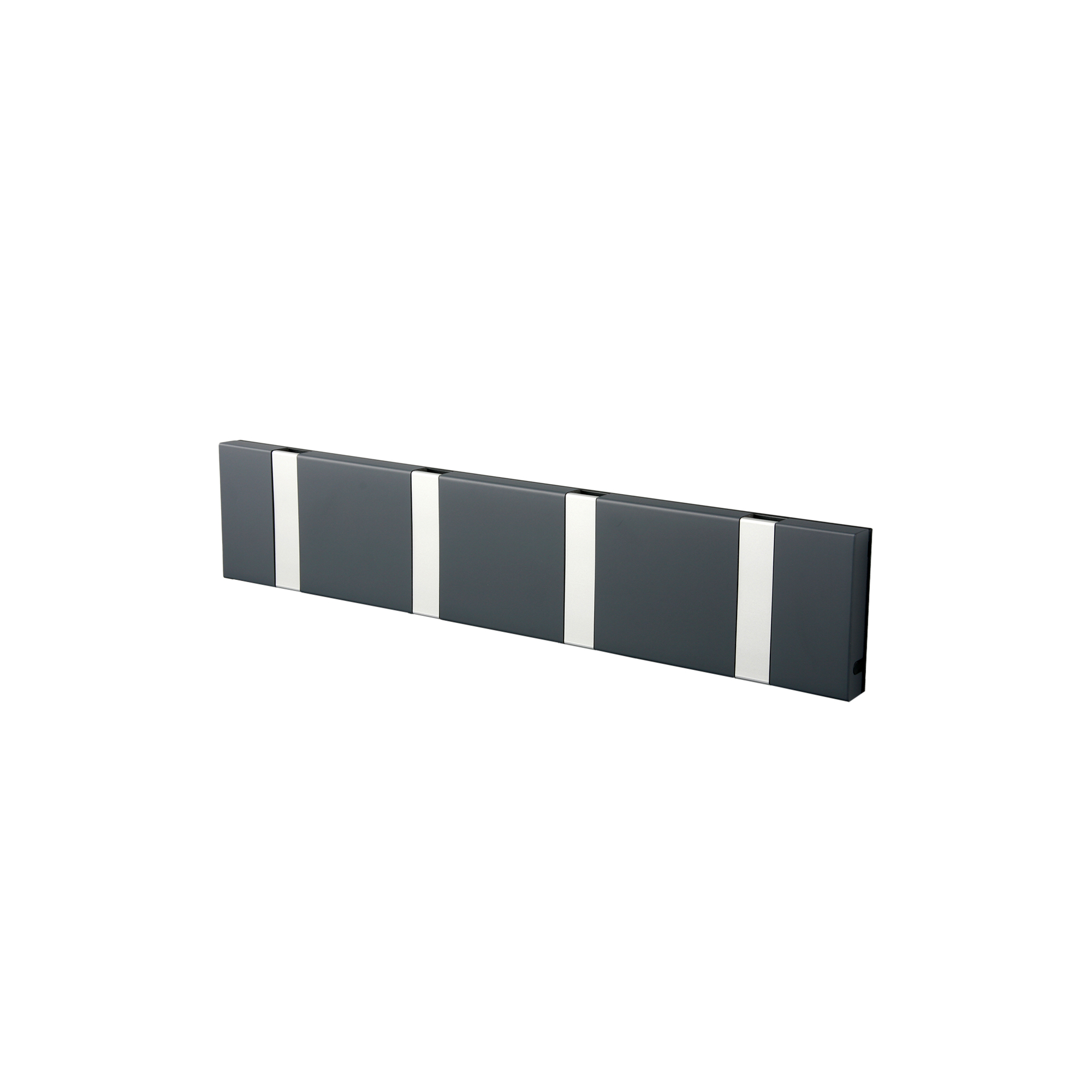 LoCa - KNAX vandret 4 knagerække, antracit/grå - H: 7,9 x L: 39,6 x D: 1,8 cm.