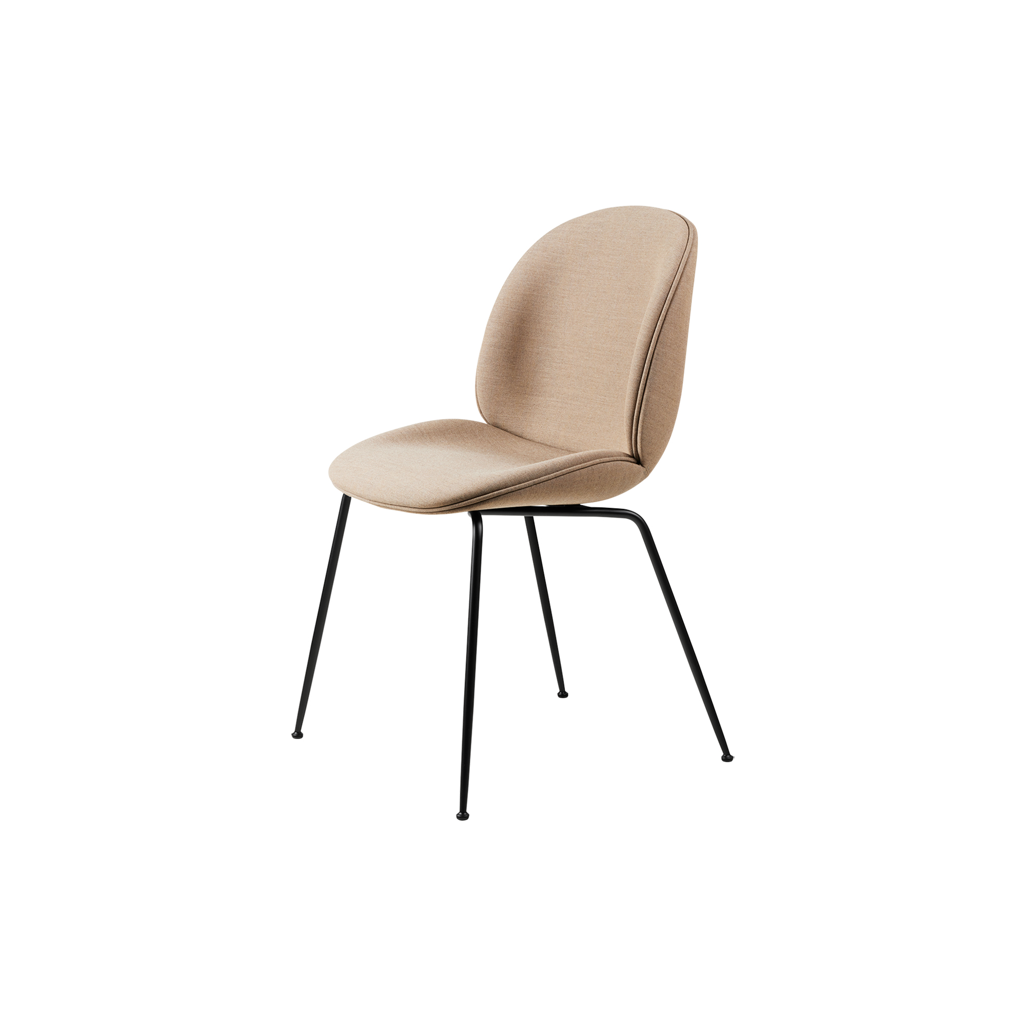 GUBI - Beetle Dining Chair Fully Upholstered, Remix 233/black matt - H: 87 x B: 56 x D: 58 cm.