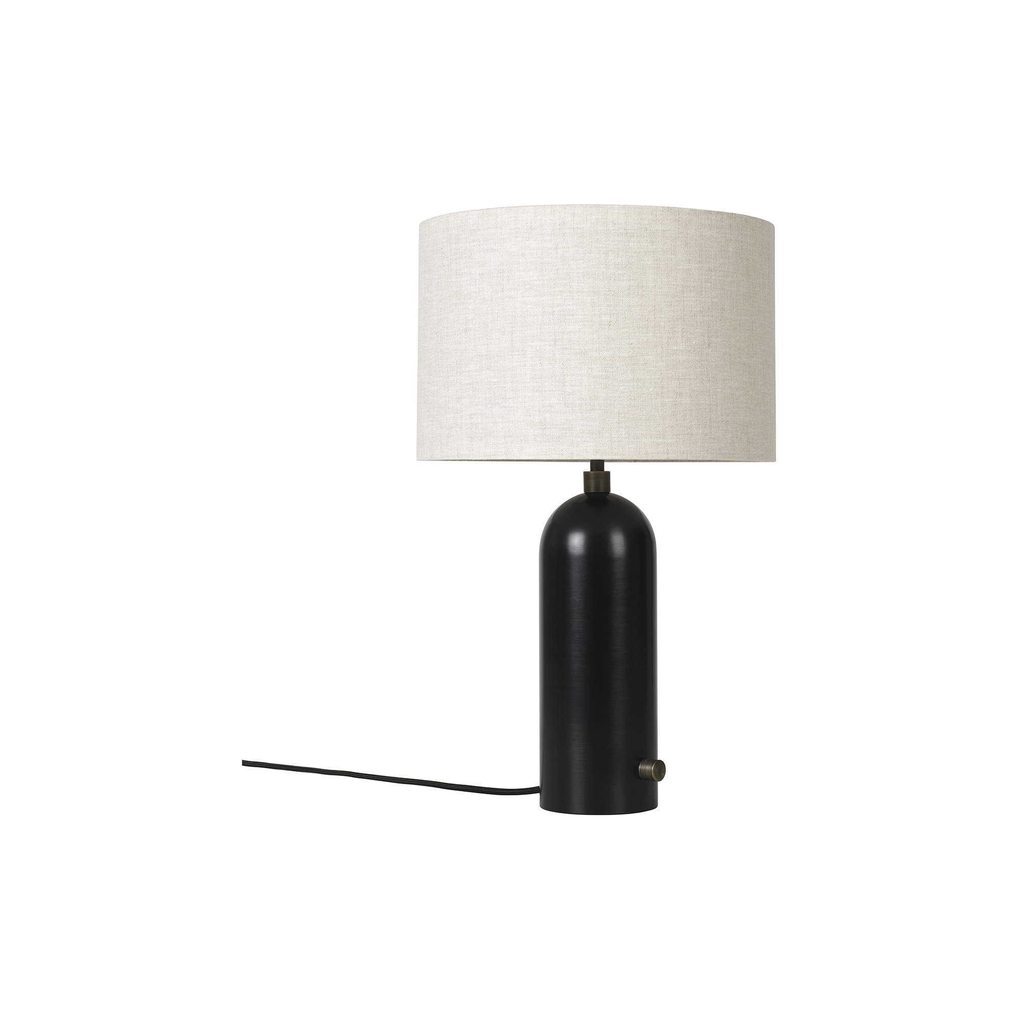 GUBI - Gravity Table Lamp, blackened steel/canvas - H: 49 x Ø 30 cm.