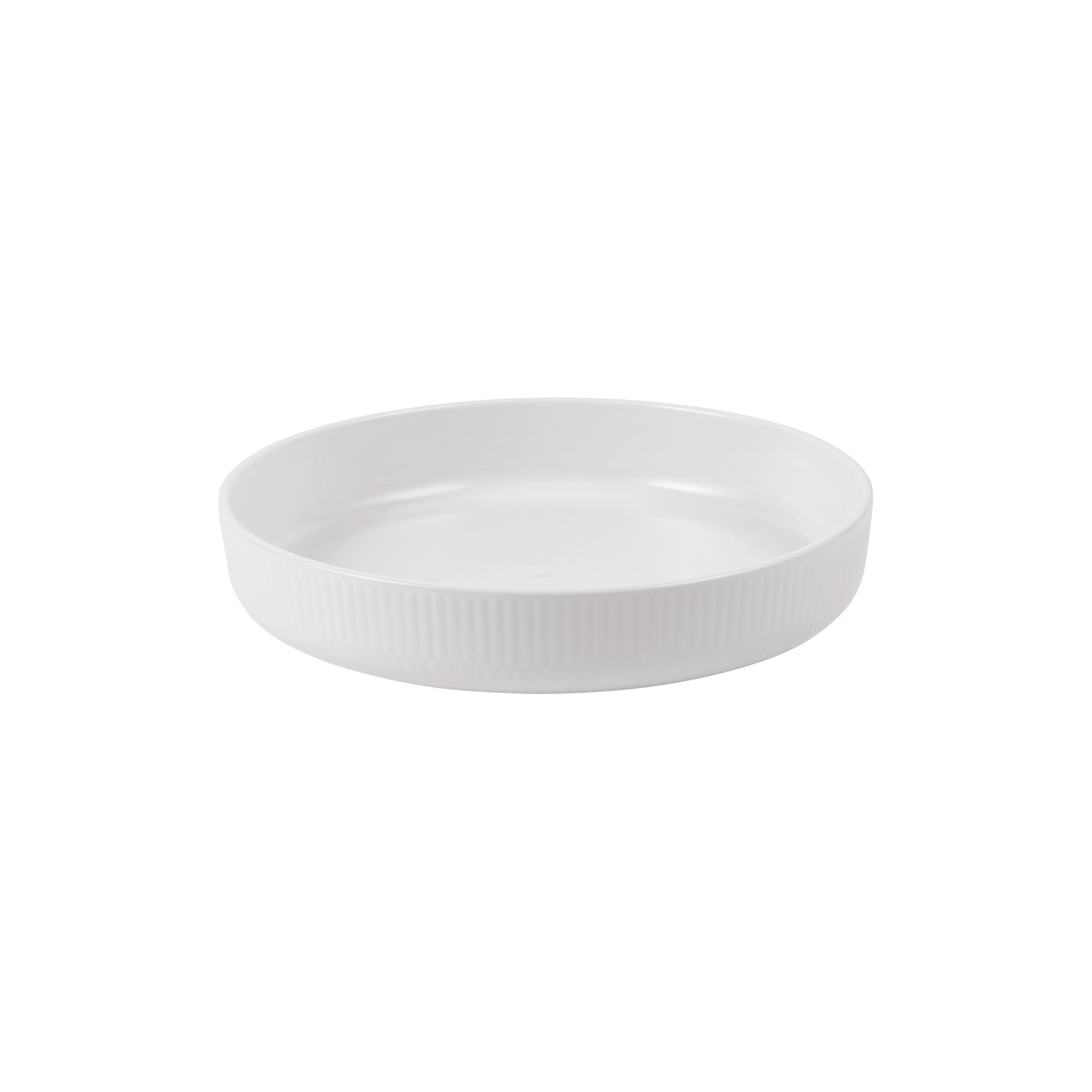 Royal Copenhagen - Hvid Riflet ovnfast fad Ø 27 cm