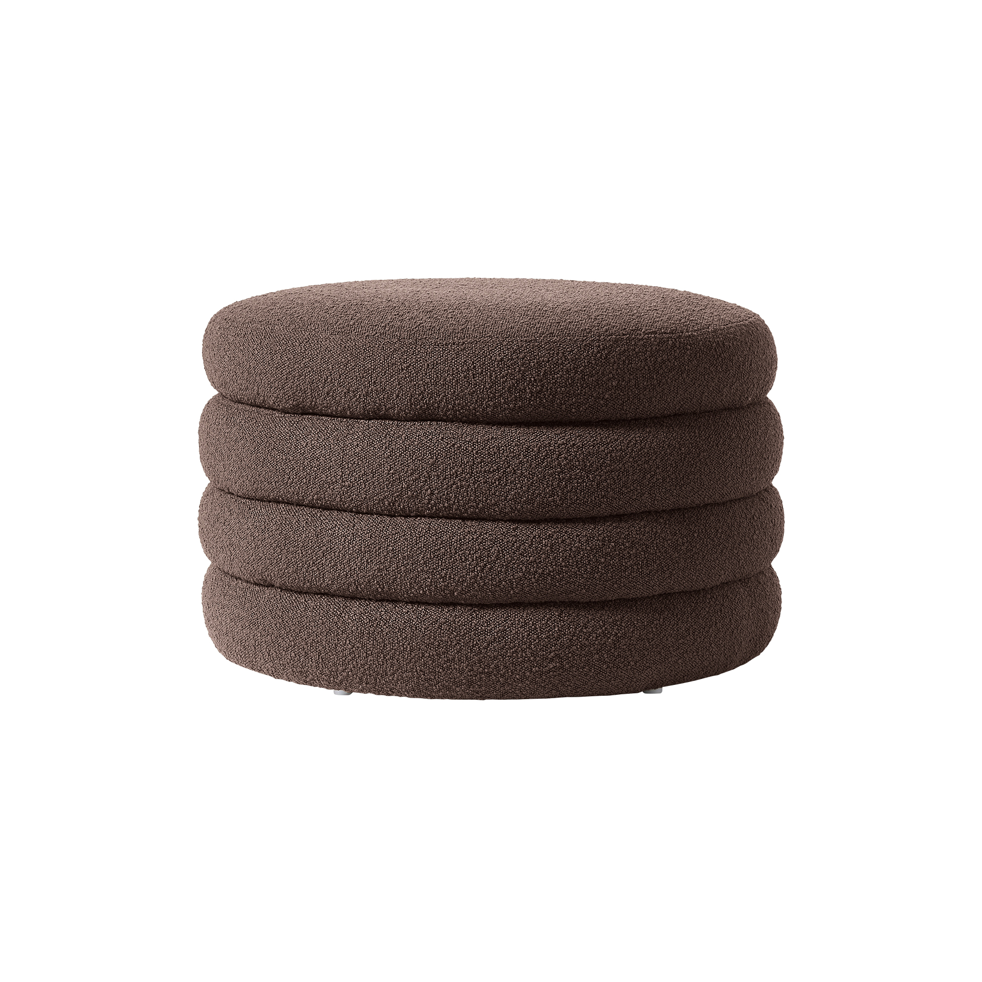 Westwing Collection - Alto XL Stool with Storage Space, bouclé dark brown