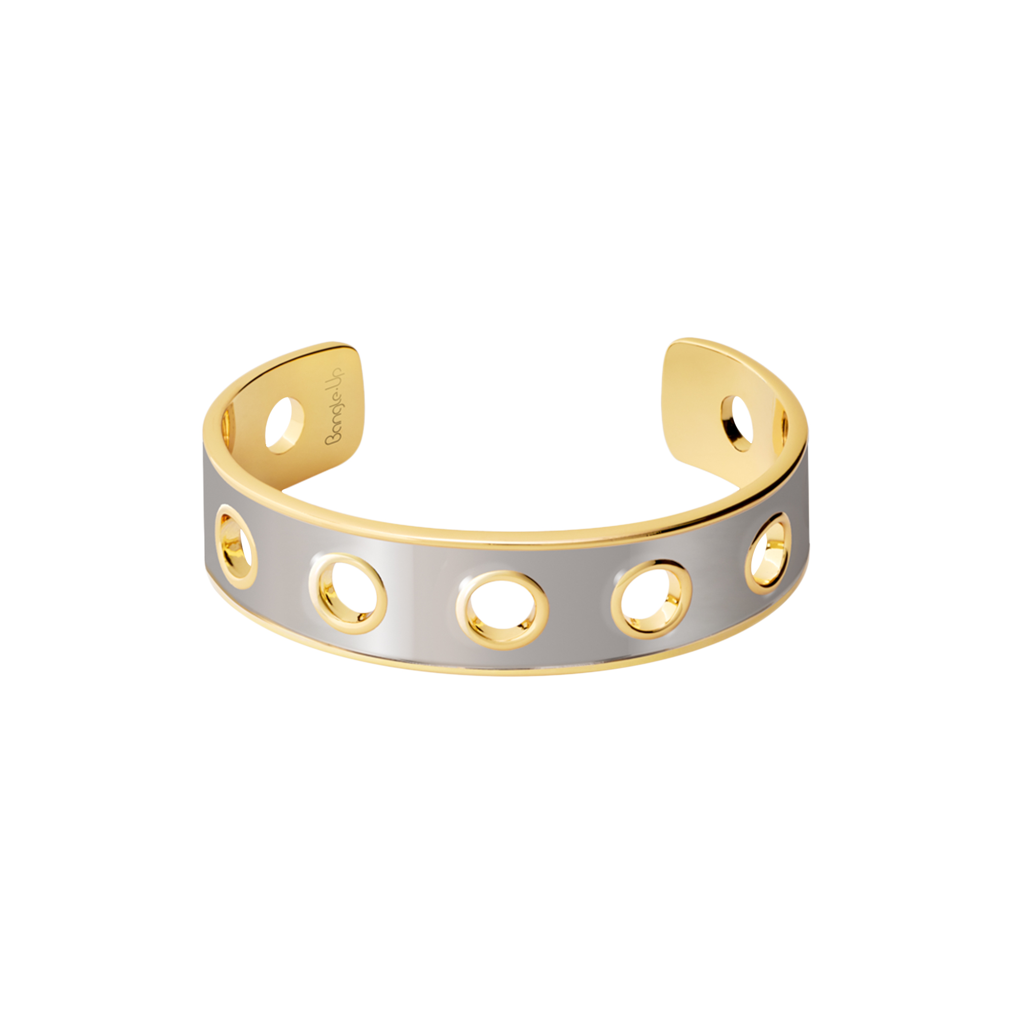 bangle up - EYELET Bracelet Thin, light gold/rhodium