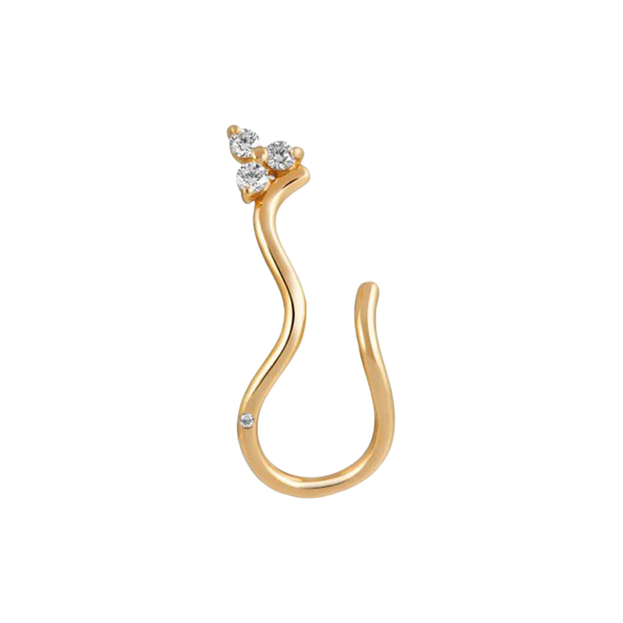 Ro Copenhagen - Fryd Wave diamant ørestik Højre, guld/diamant