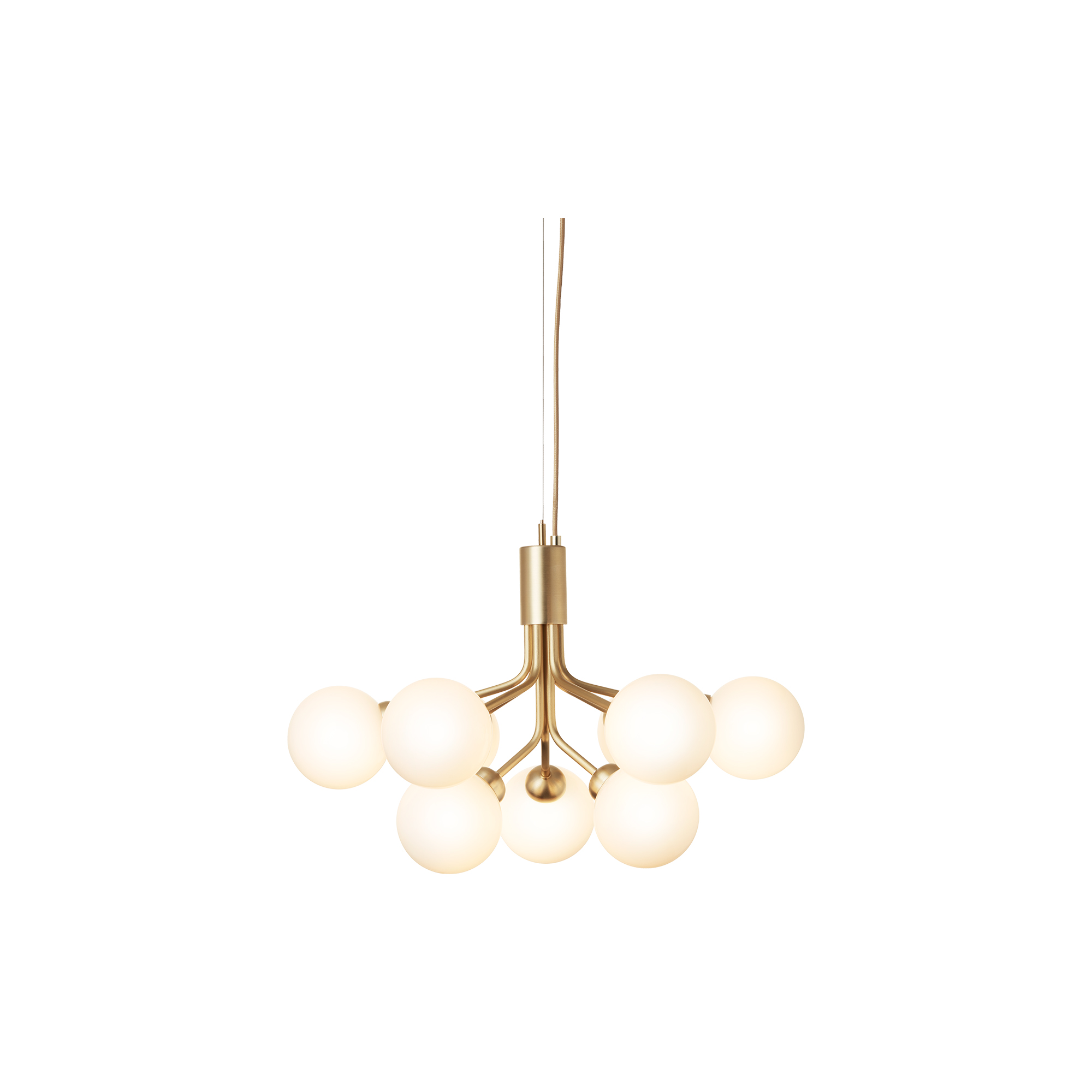 Nuura - Apiales 9 Pendant, brushed brass/opal