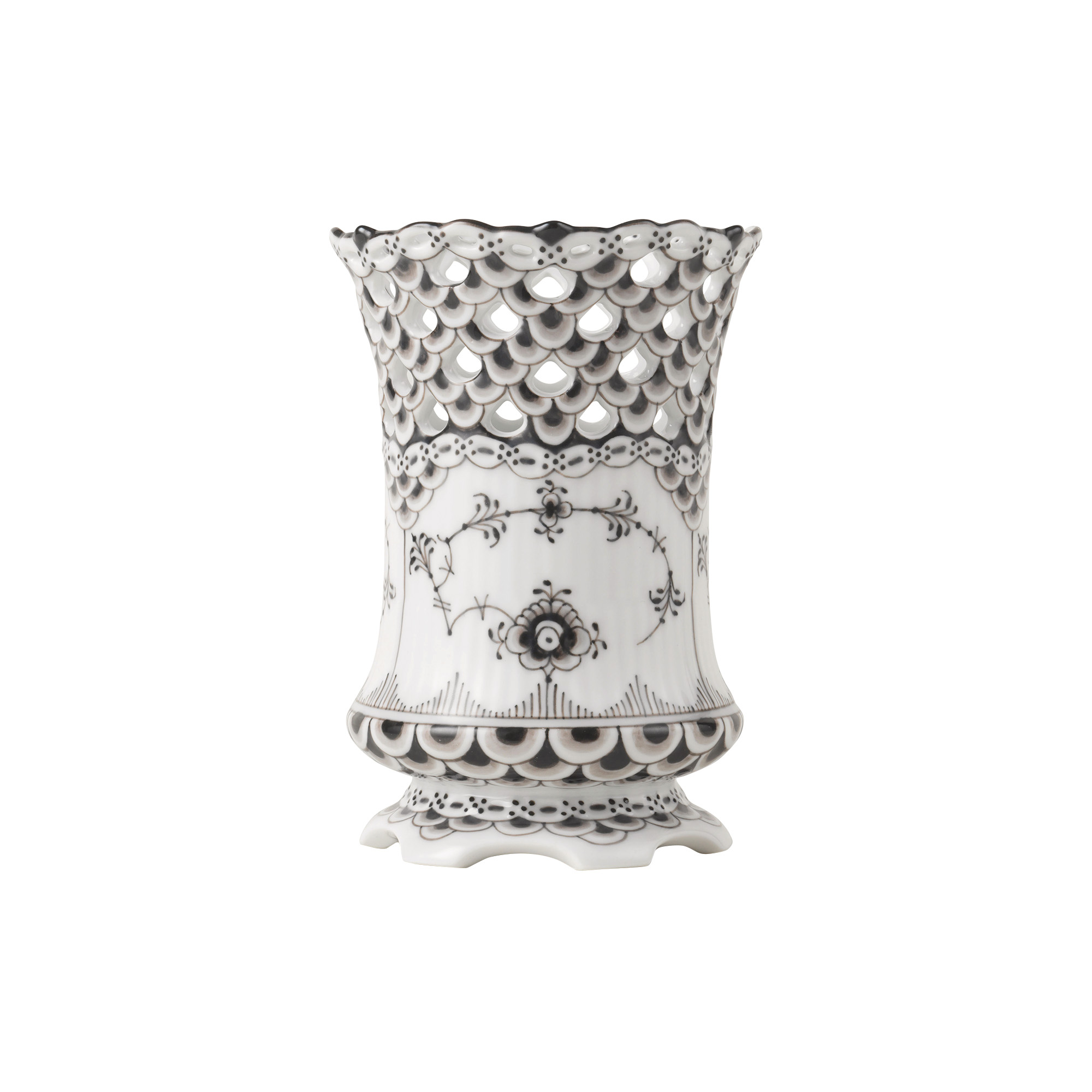 Royal Copenhagen - Sort Musselmalet Helblonde vase 11 cm