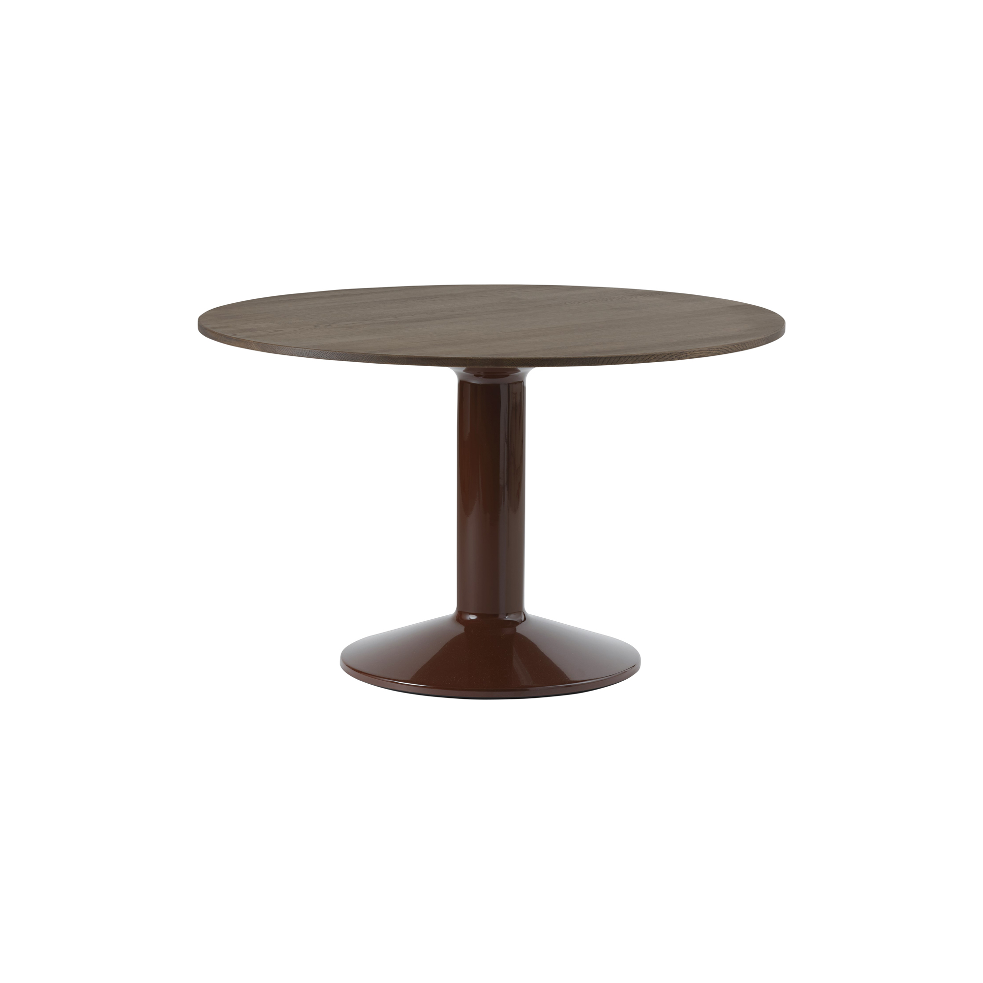 Muuto - Midst Table, dark oiled oak/dark red - Ø120 cm