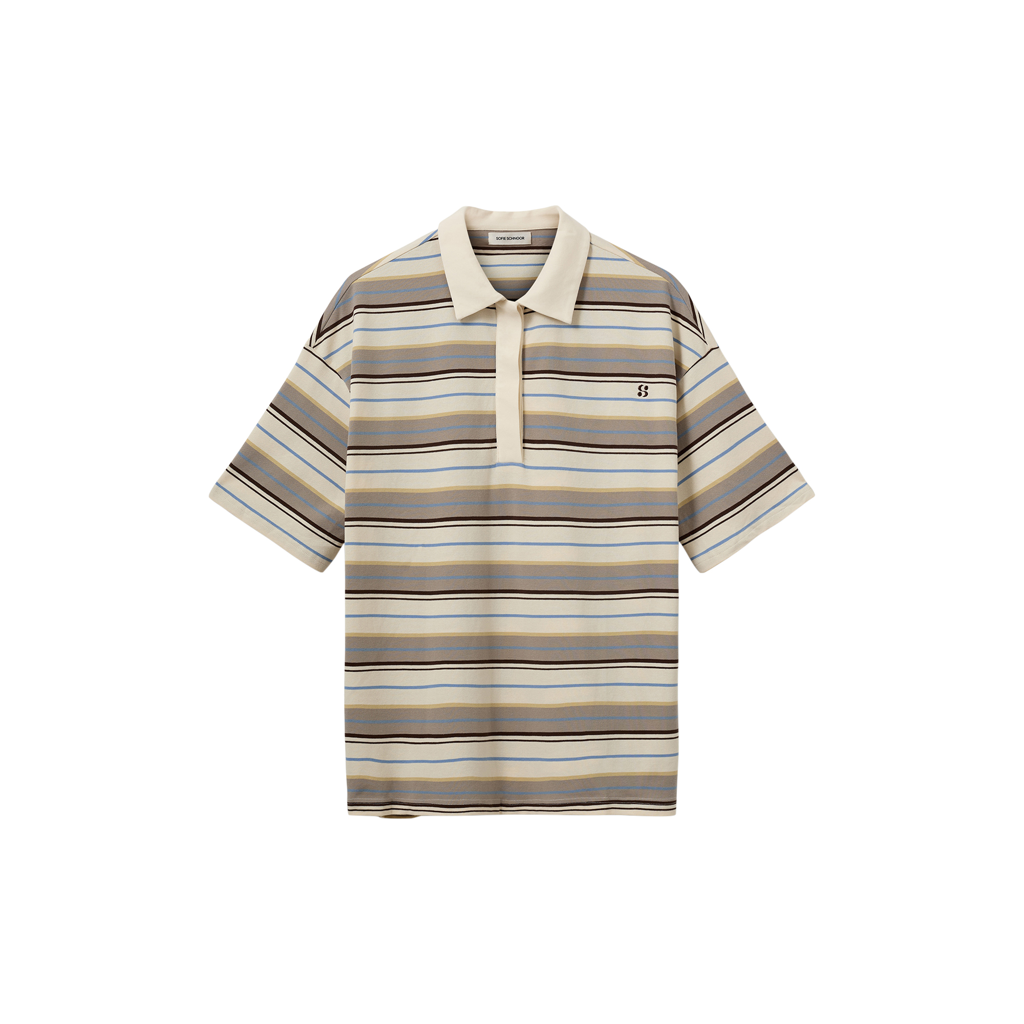 Sofie Schnoor - PilSW Oversize Striped Polo Shirt, off white striped - Str. XS