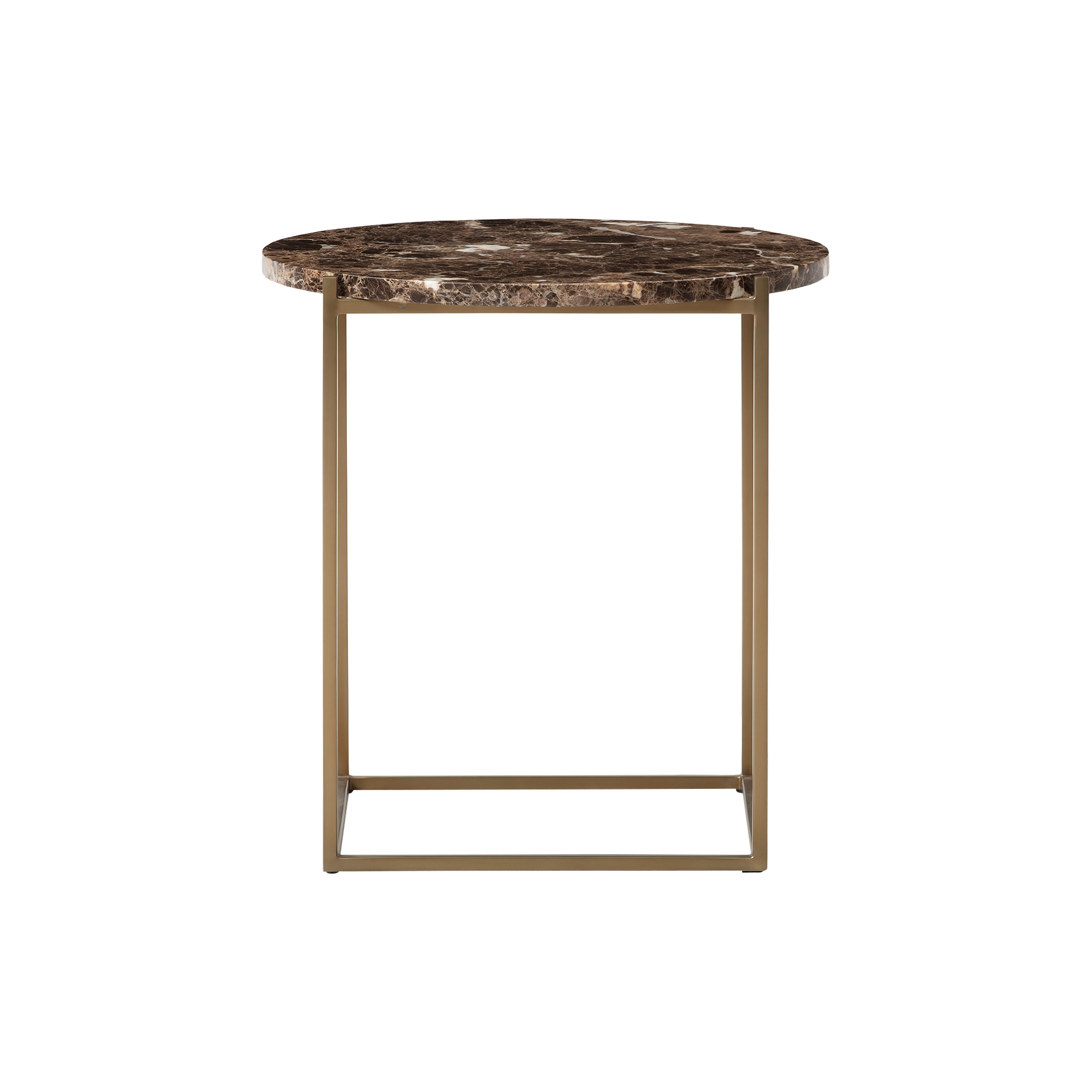 Wendelbo - Circle Side Table, brown/brass - H50xØ48 cm