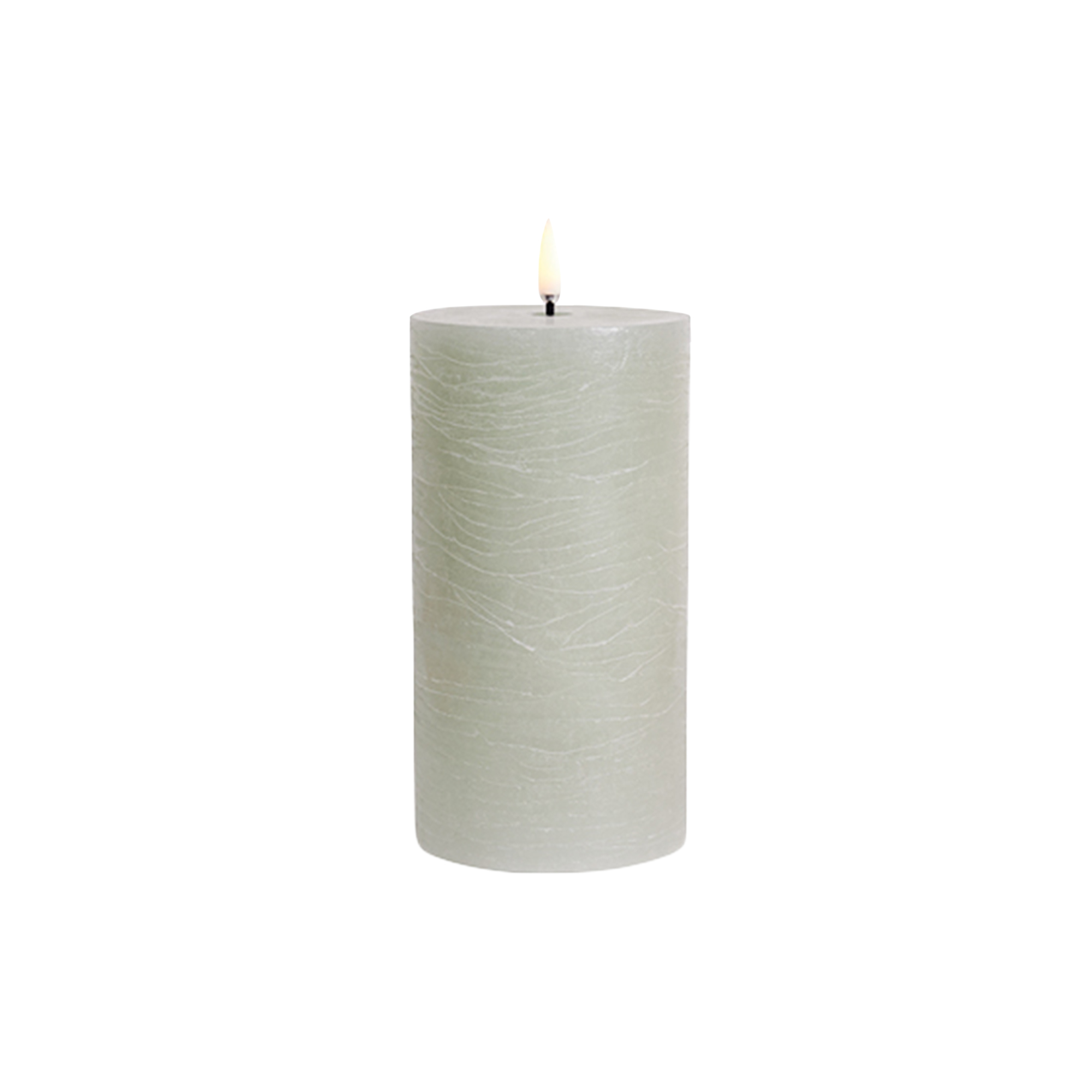 Uyuni Lighting - LED Pillar Candle 15 cm, dusty green - H15 cm