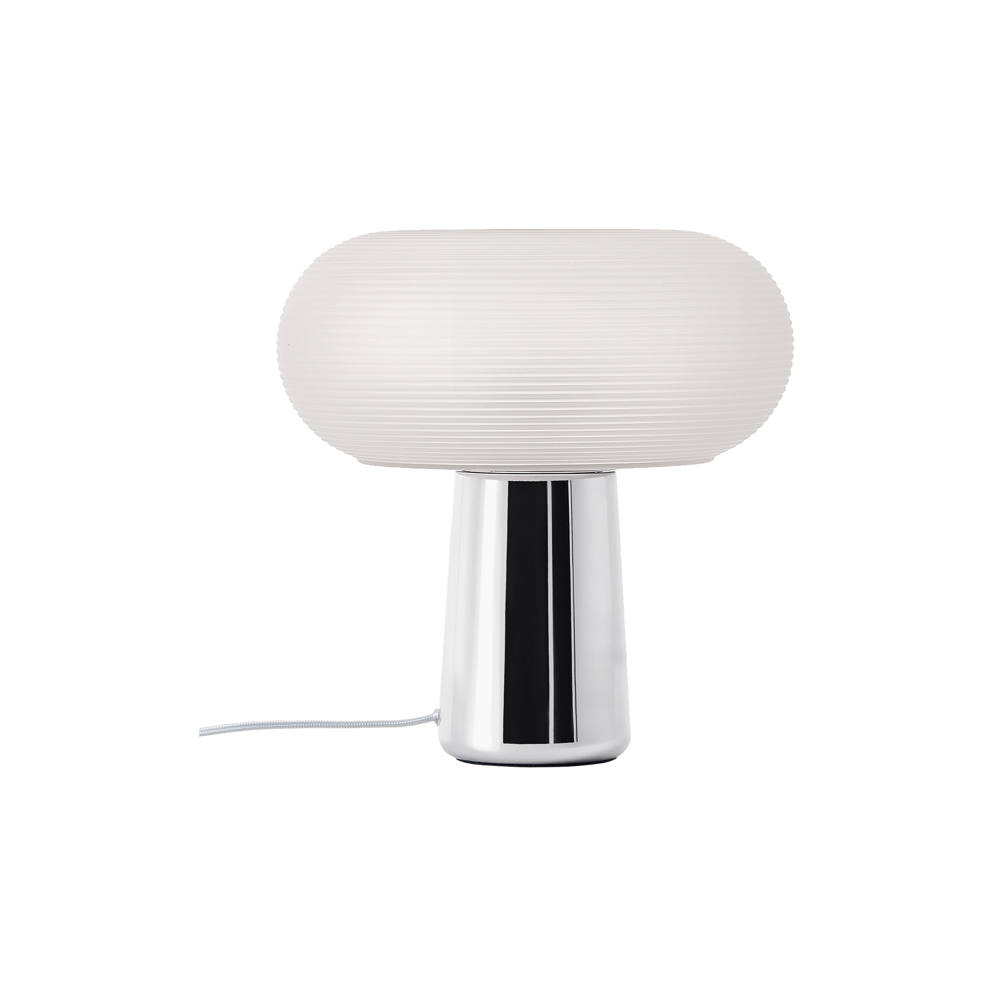 Westwing Collection - Mariella Table Lamp with Metal Base, chrome/white