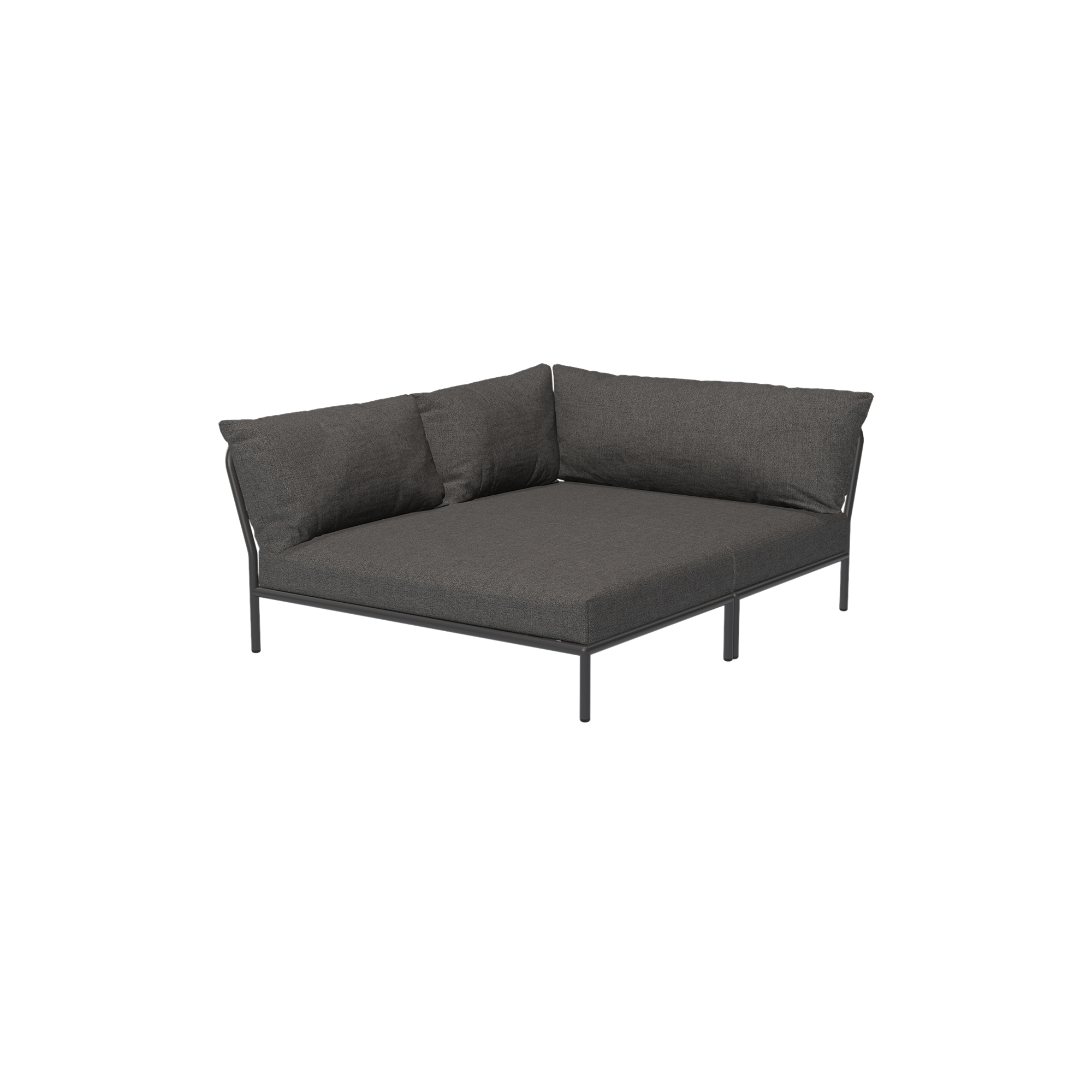 HOUE - LEVEL2 Cozy venstrevendt loungesofa, Basic dark grey - H: 68,5 x B: 173,5 x D: 139 cm.