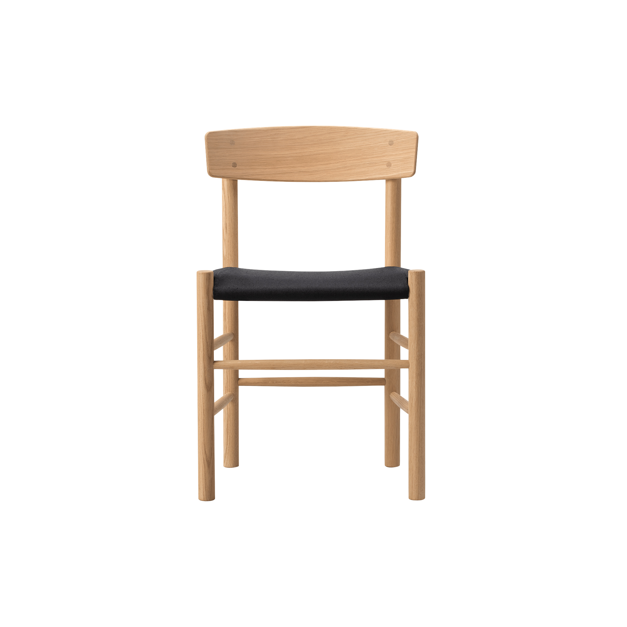 Fredericia Furniture - J39 Mogensen sædepolstret stol, lysolieret eg/sort kanvas