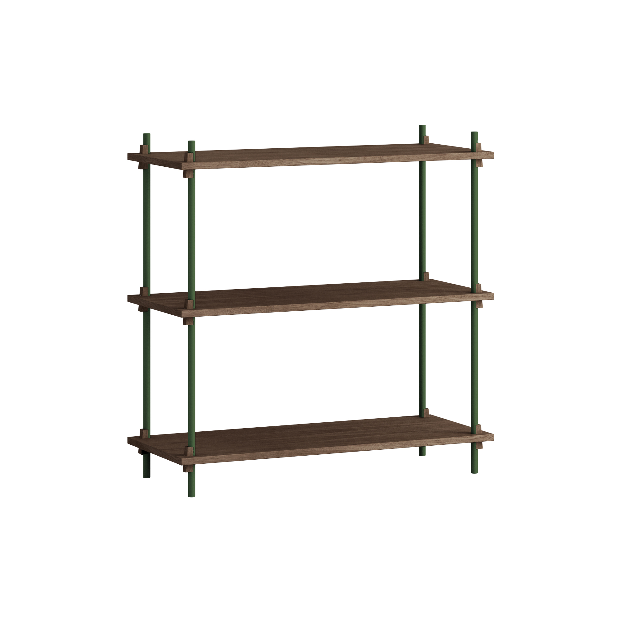 MOEBE - Shelving Classic Standard, smoked oak/pine green