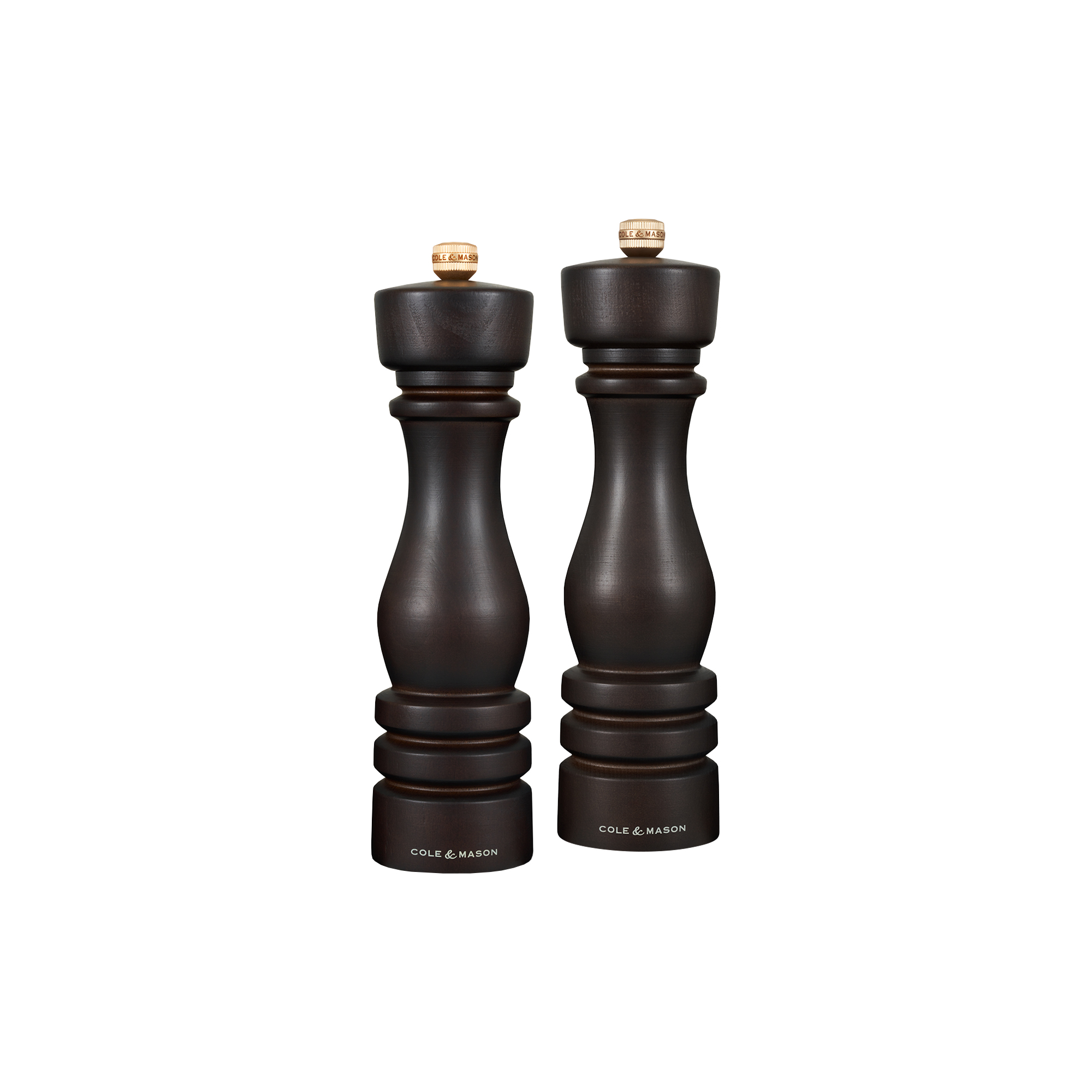 Cole & Mason - London Salt and pepper set, mørk brun - H22 cm