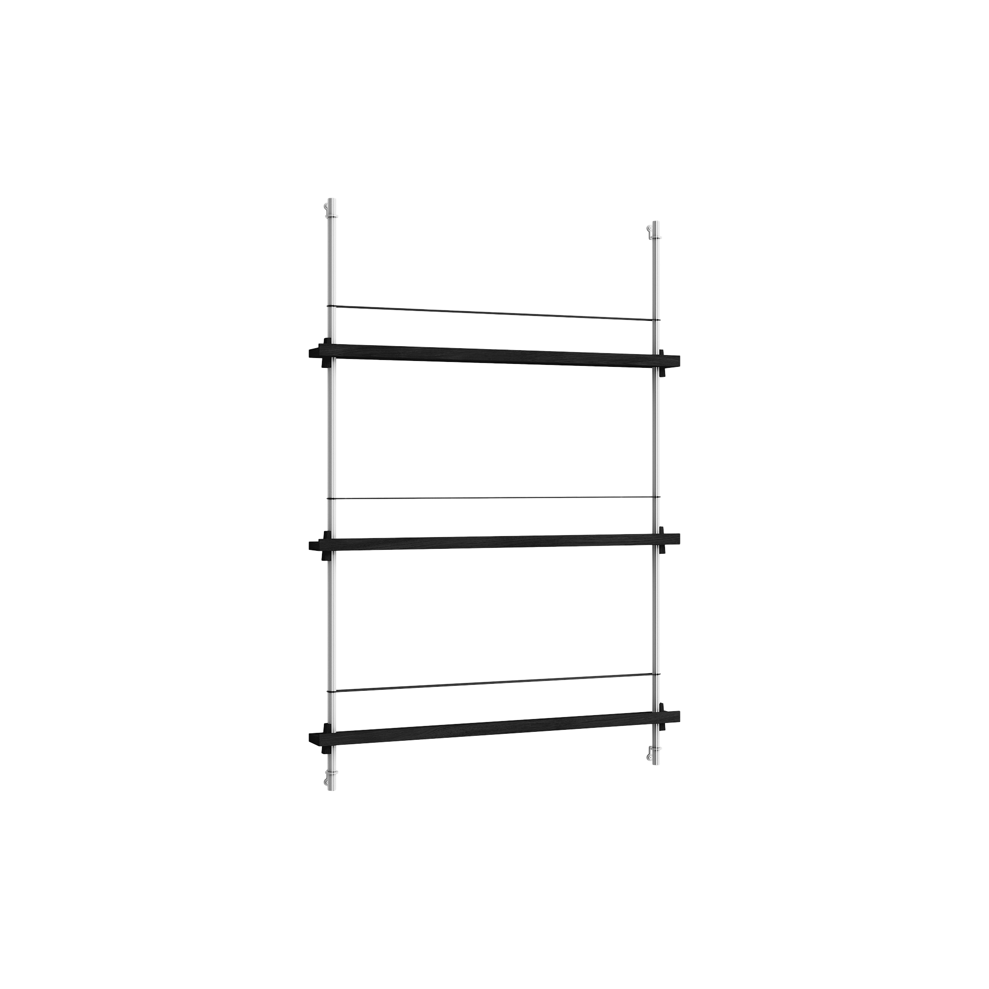 MOEBE - Magazine Shelving Medium, black/stainless steel