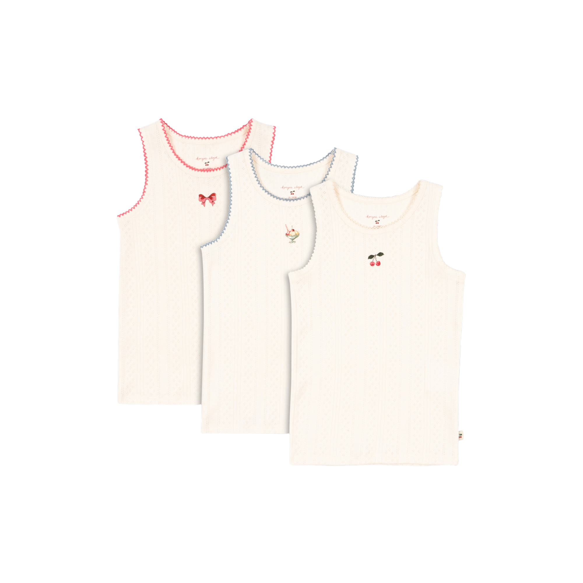 Konges Sløjd - Minna 3 Pack Tank Tops, antique white - Str. 3Y