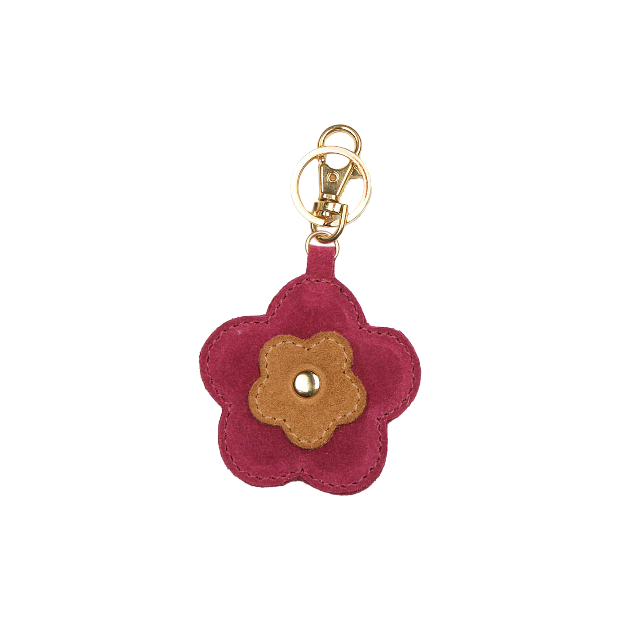 Luna Moon - Portobello Bag Charm, pink sangria/camel