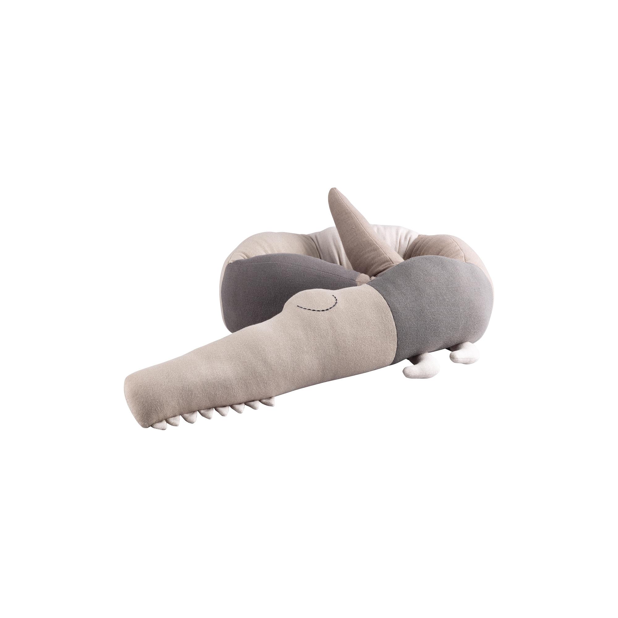 Sebra - Sleepy Croc strikket pude, seabreeze beige