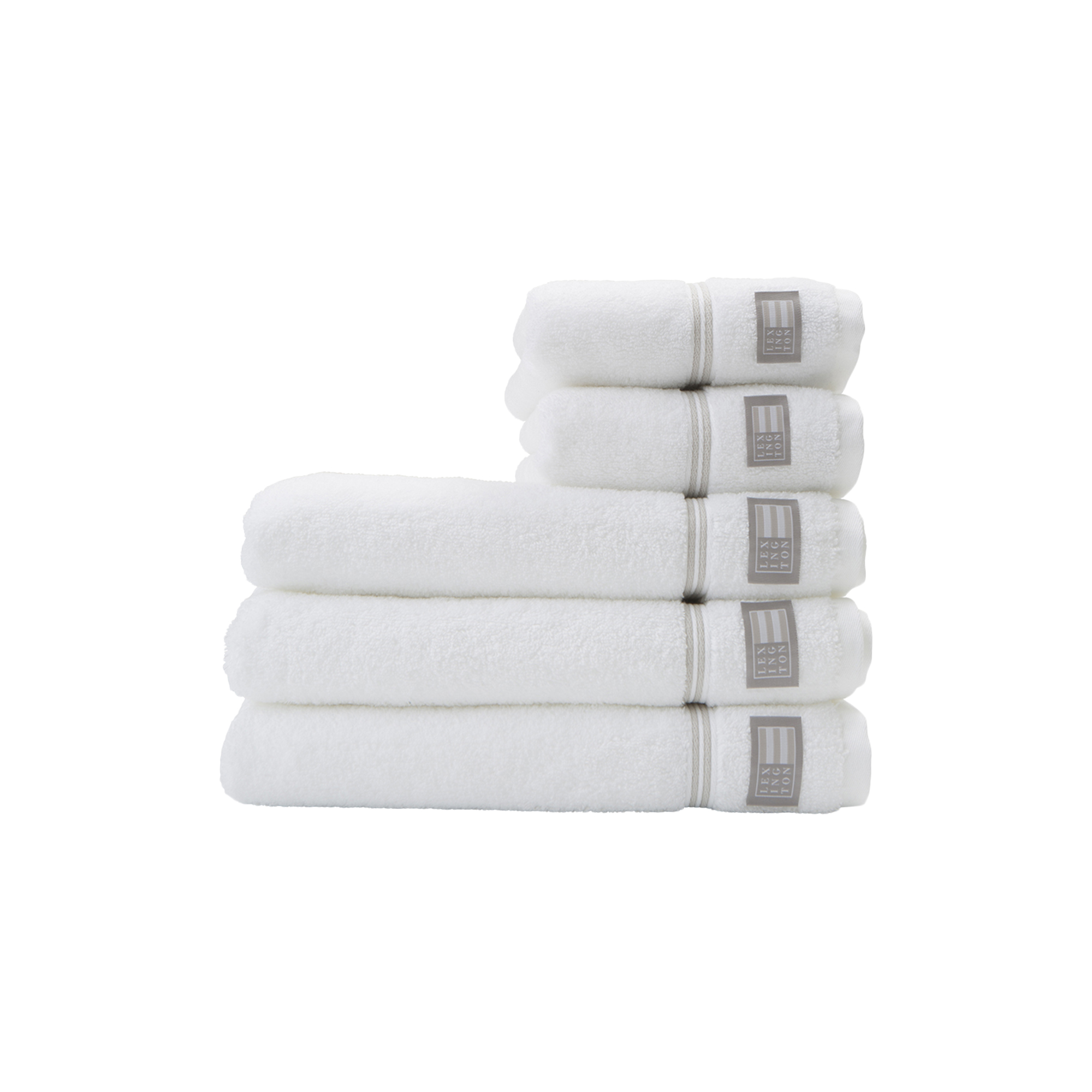 Lexington - Lexington Hotel håndklæde, white/beige - 50x70 cm