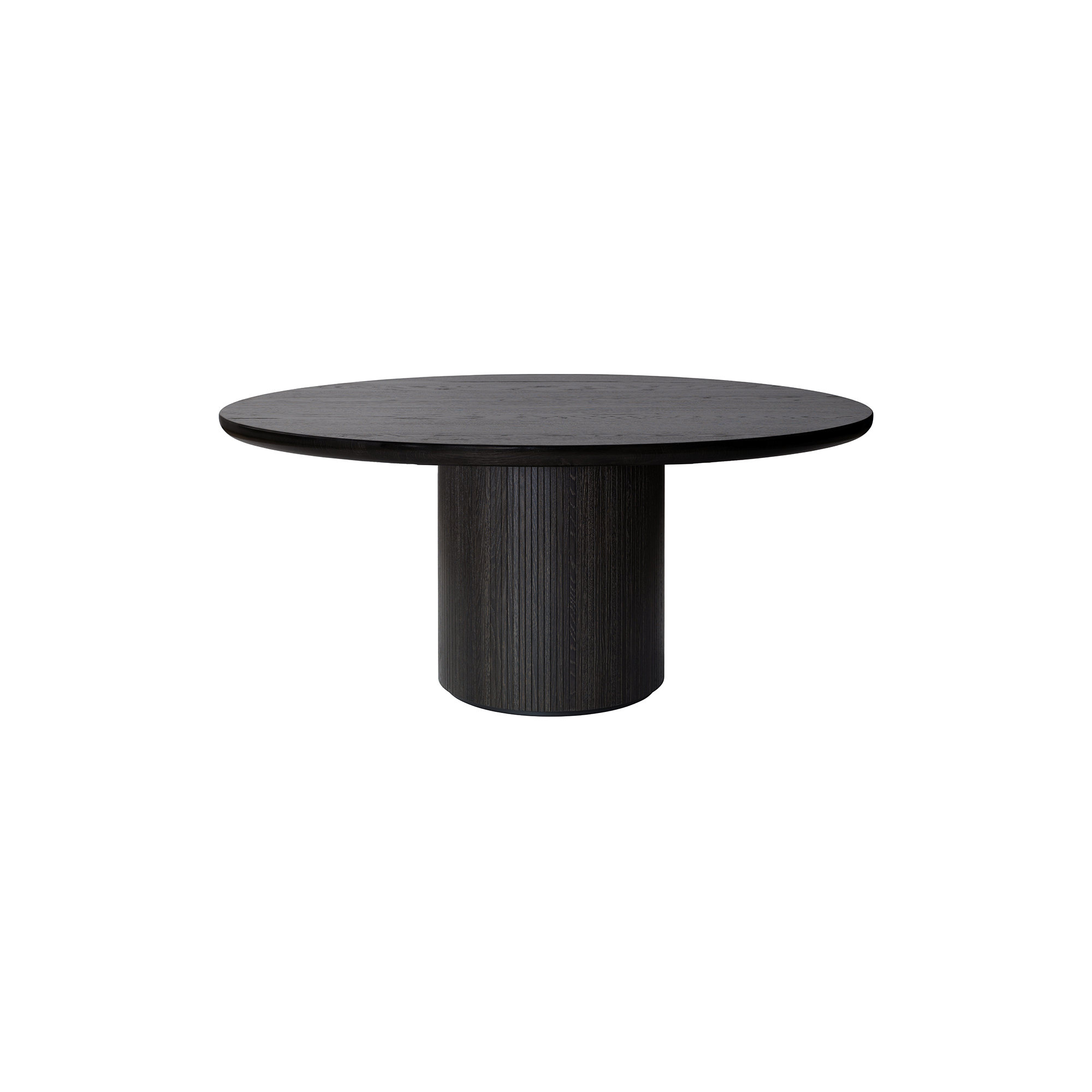 GUBI - Moon Round Dining Table, brown/black stained oak - Ø150 cm