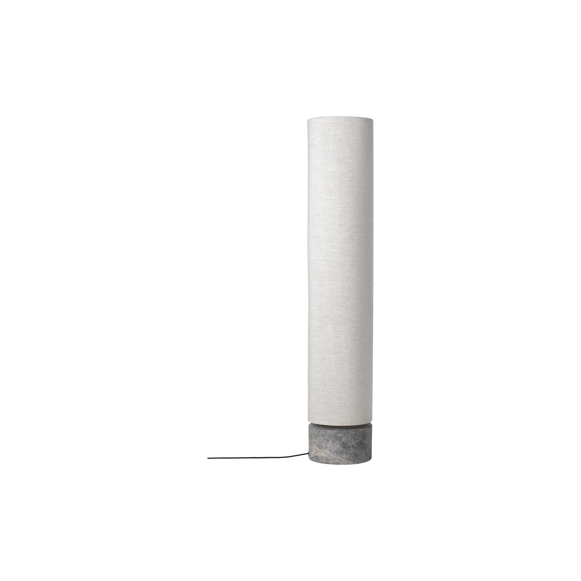 GUBI - Unbound Floor Lamp, grey marble/canvas - H: 120 x B: 18,6 x D: 23 cm.