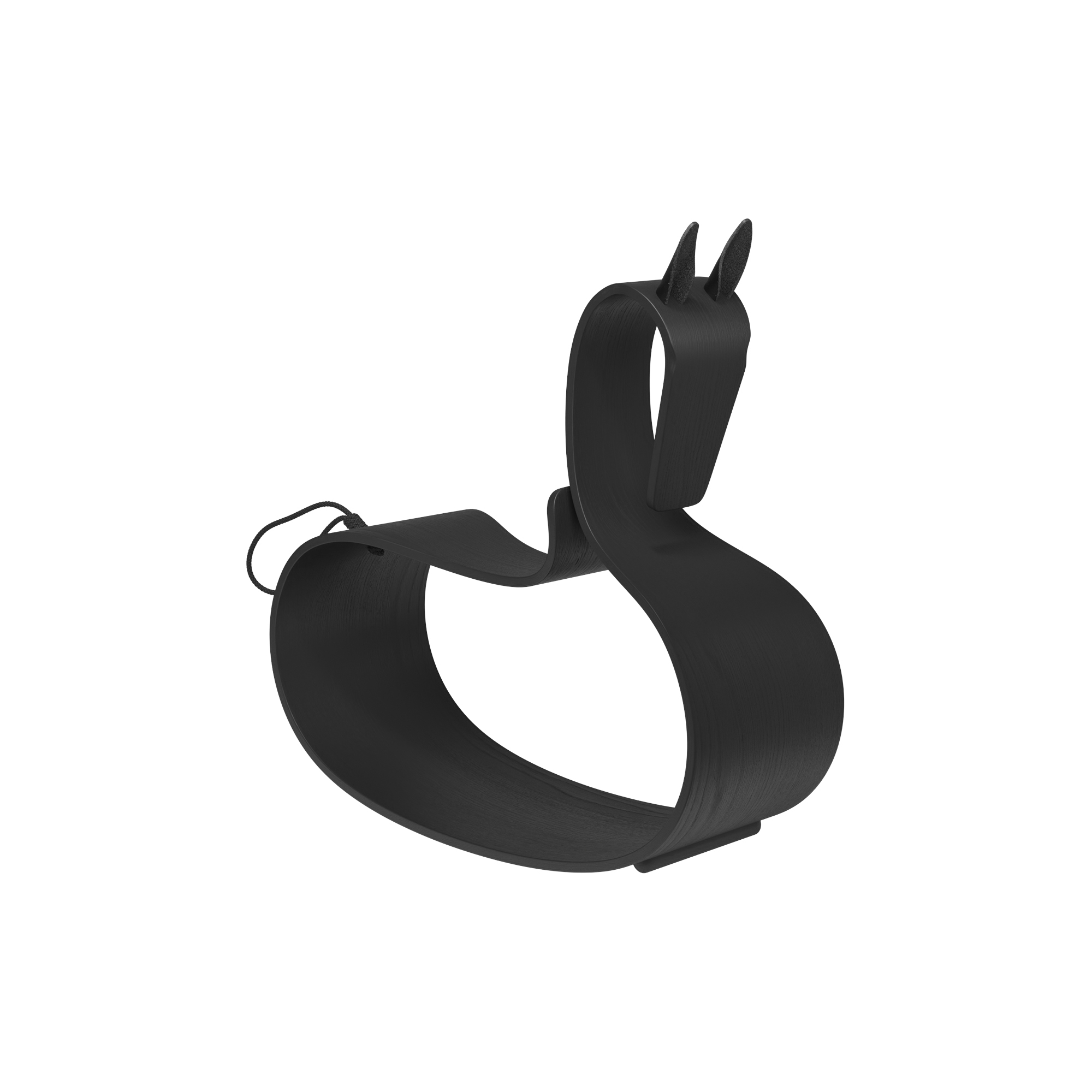 Fritz Hansen - Gyngehest, black ash - H: 60,5 x L: 58,5 x B: 21 cm.