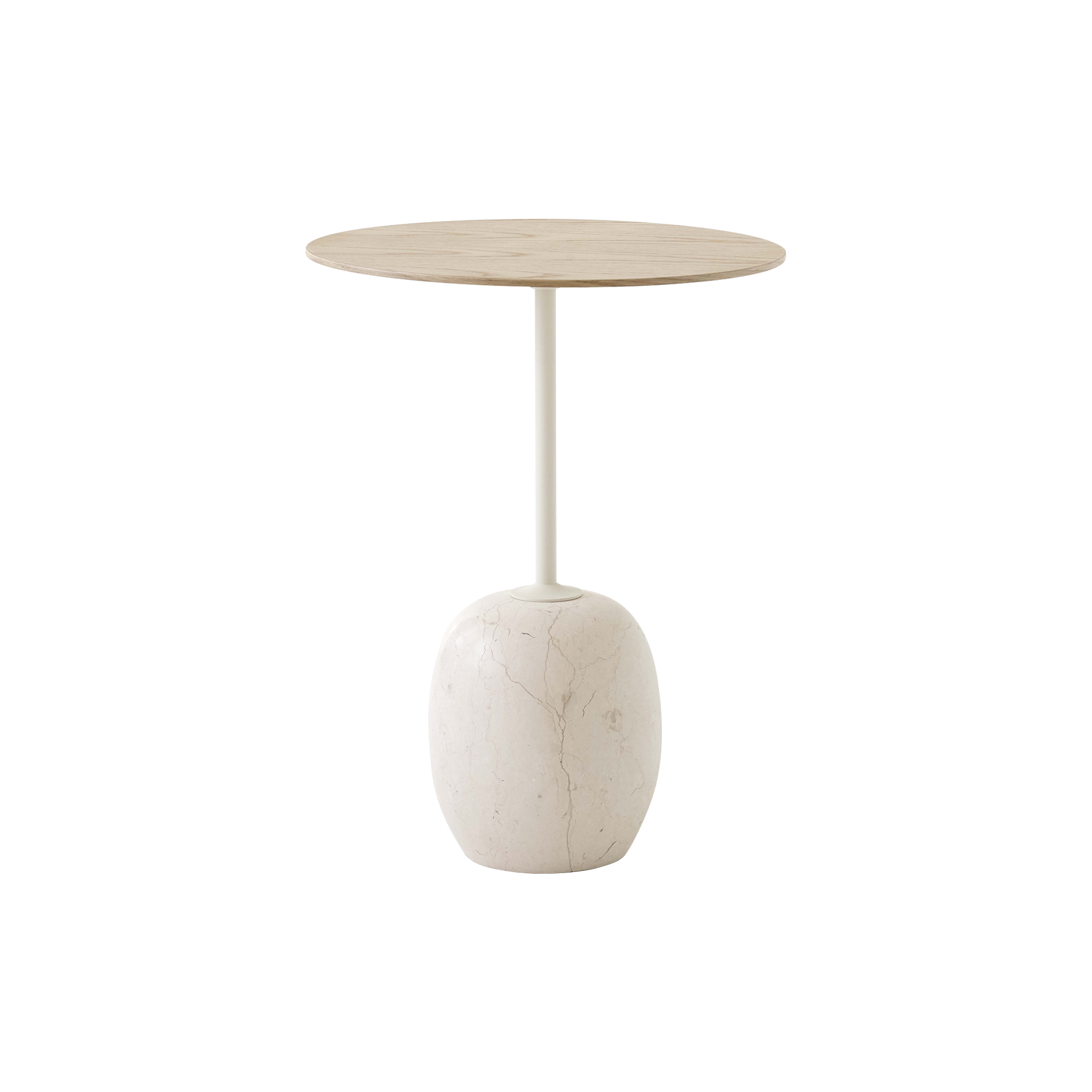 &Tradition - Lato Table LN8 Lounge Table, Crema Diva marble/oak - H: 50 x Ø 40 cm.