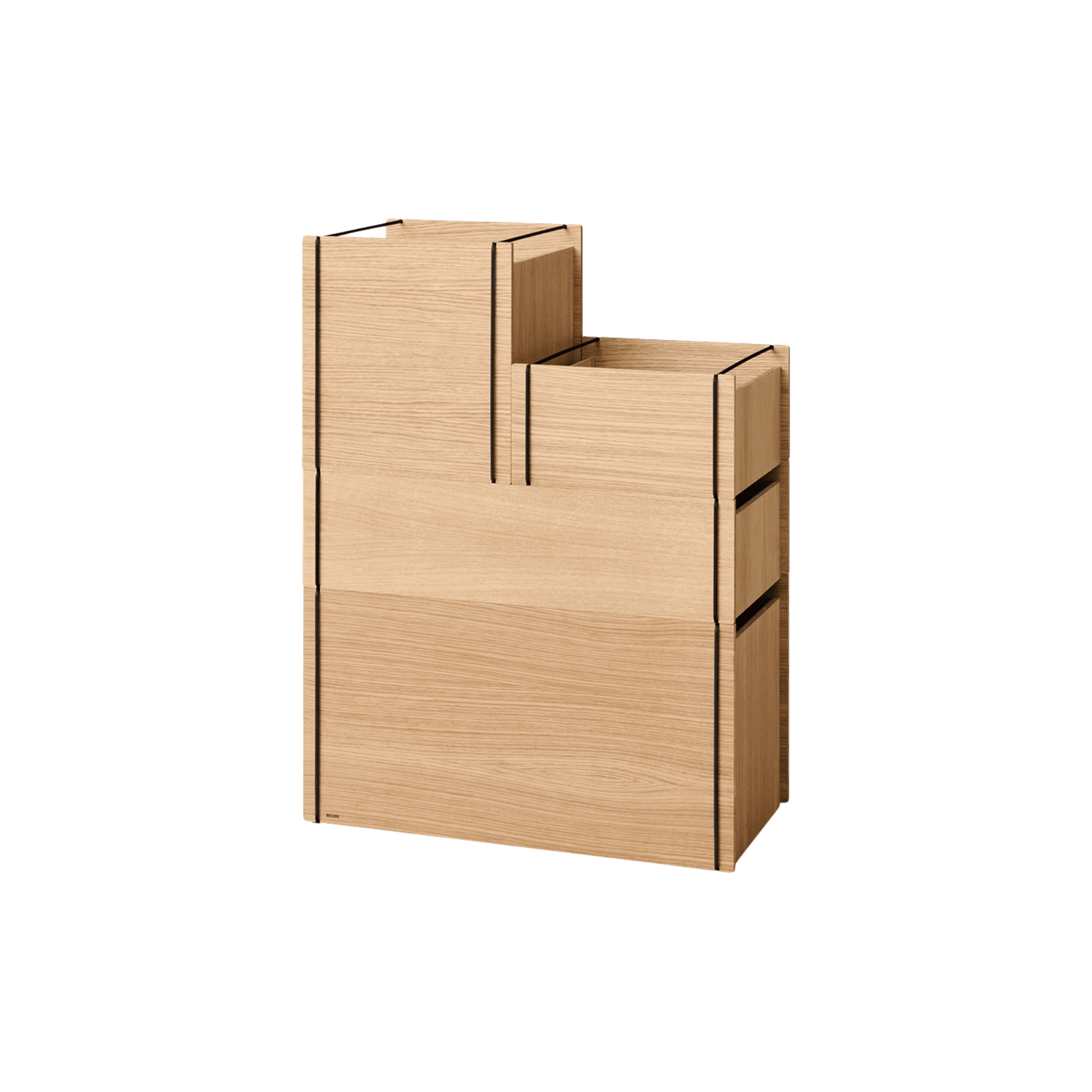 MOEBE - Storage Tower | Medium | Oiled Oak/Black | Opbevaringskassesæt - Medium1