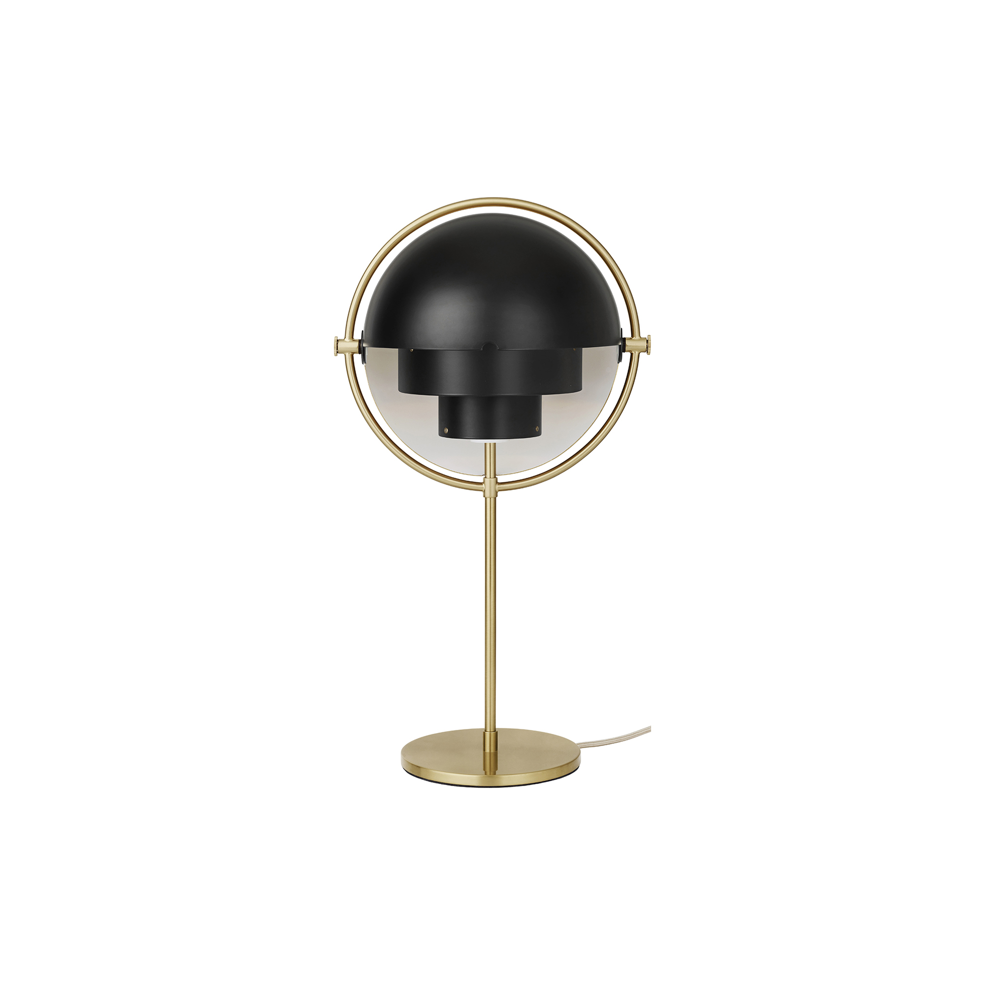 GUBI - Multi-Lite Table Lamp, black semi matt/brass - H: 50 x B: 27 x D: 25,5 cm.