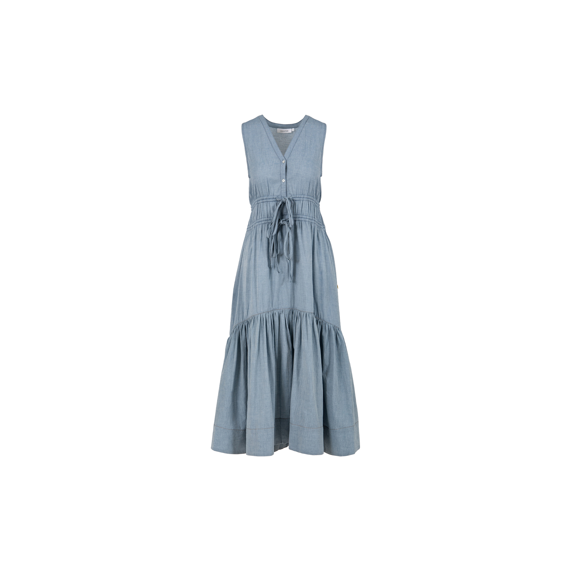 Coster Copenhagen - Maxi dress with bows, ash blue - Str. 36