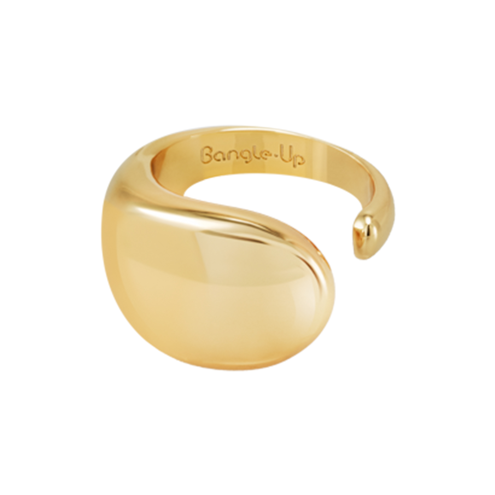 bangle up - DROP Ring, light gold