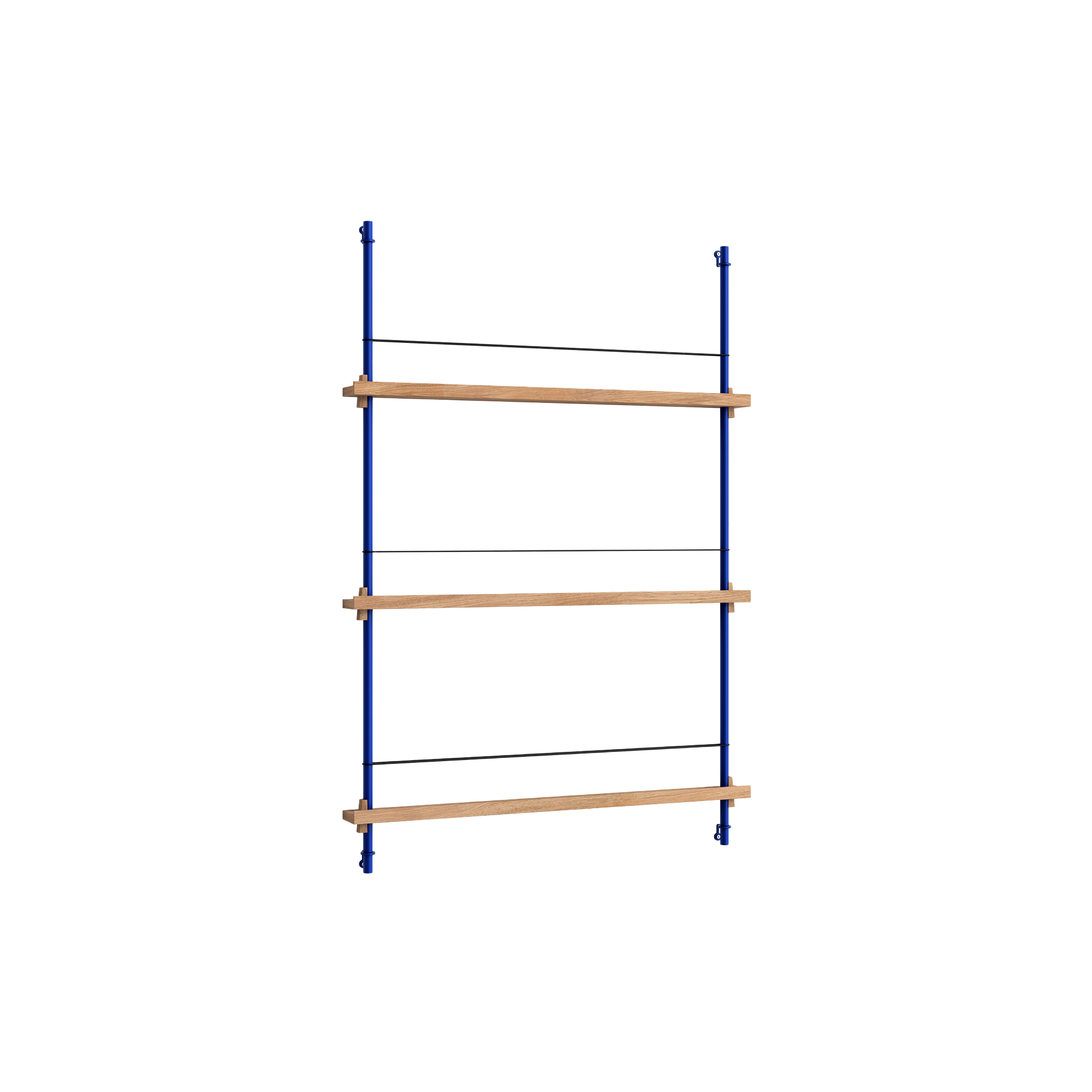 MOEBE - Magazine Shelving Medium, oak/deep blue