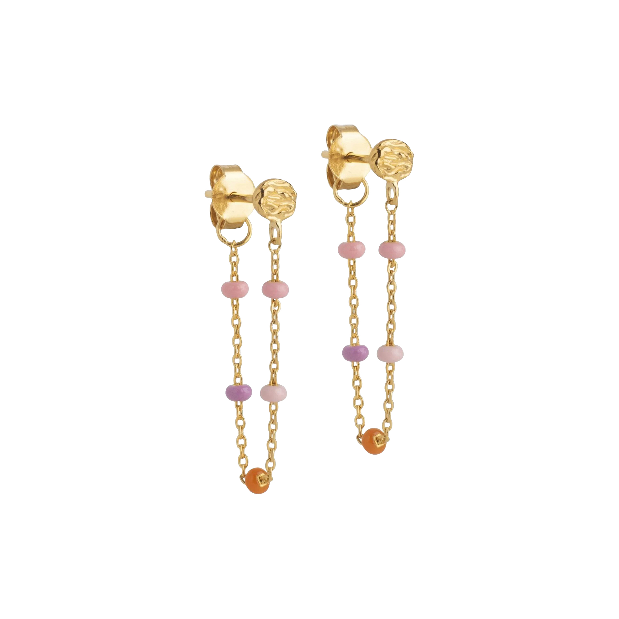 ENAMEL Copenhagen - Lola øreringe, guld/blush