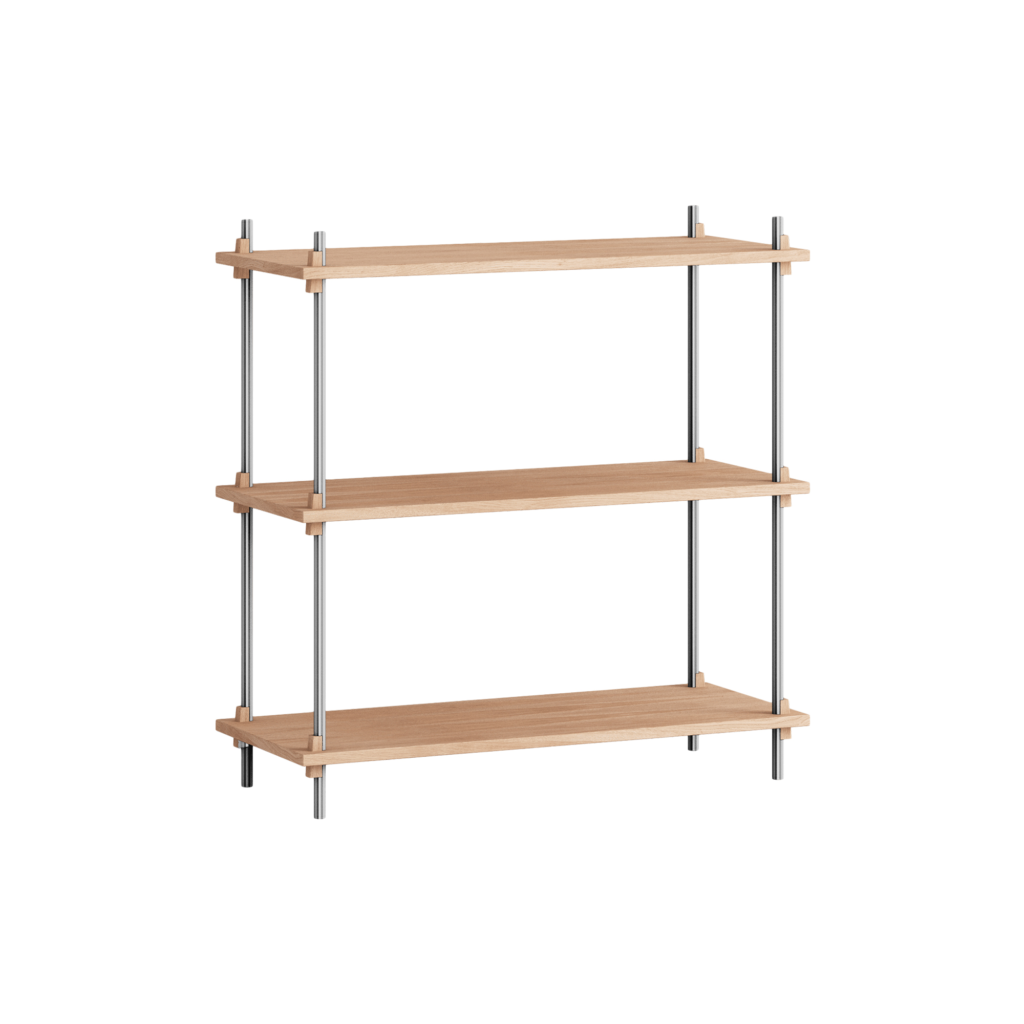 MOEBE - Shelving Classic Standard, oak/stainless steel