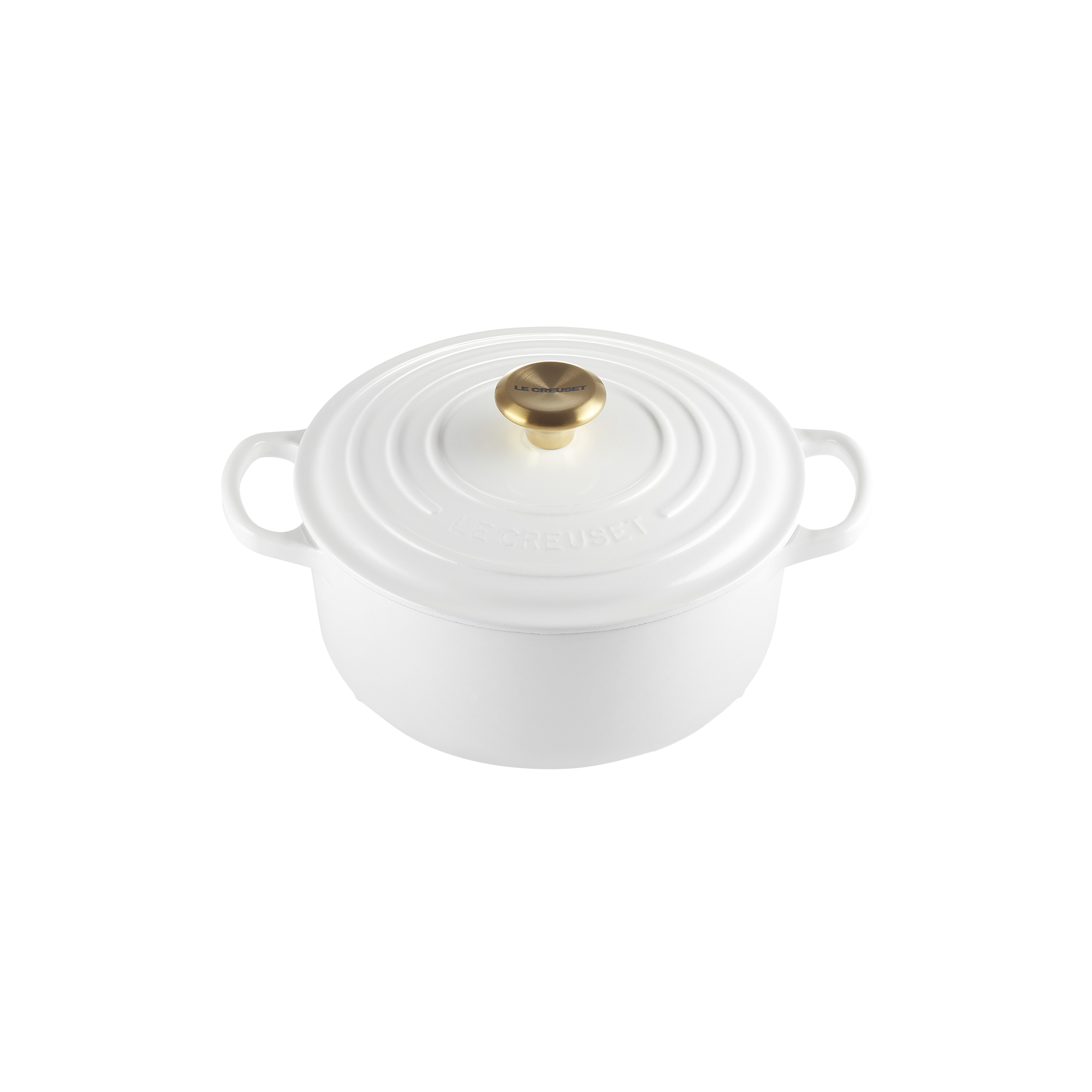 Le Creuset - Signature rund støbejernsgryde Ø 20 cm, white - Ø20 cm
