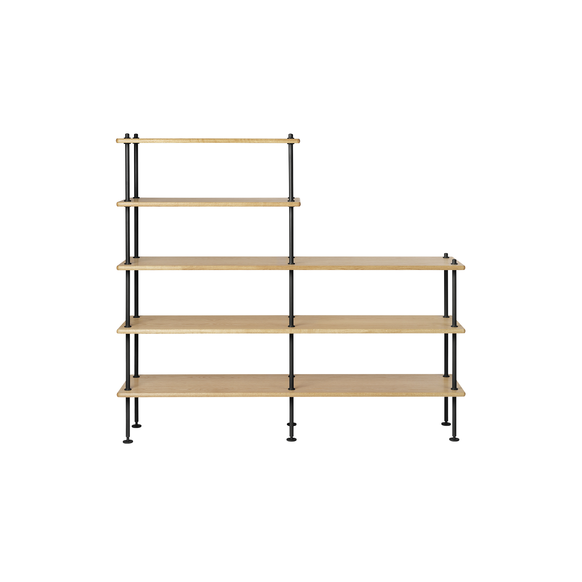 Carl Hansen & Søn - BM0253-2 hyldesystem, olieret eg/sort - H: 129 x B: 150 x D: 37 cm.