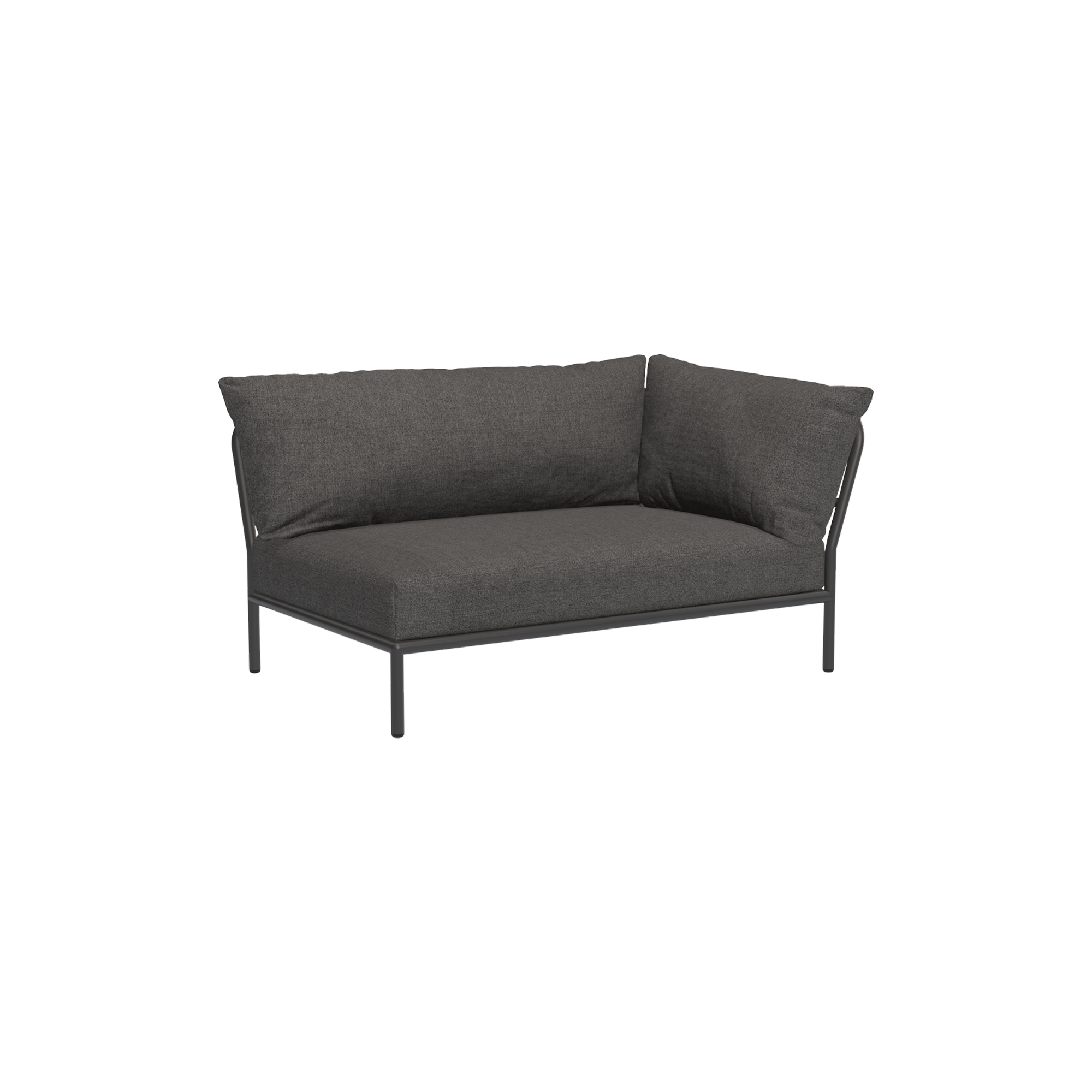 HOUE - LEVEL2 højrevendt loungesofa, Basic dark grey - H: 68,5 x B: 139 x D: 92,5 cm.