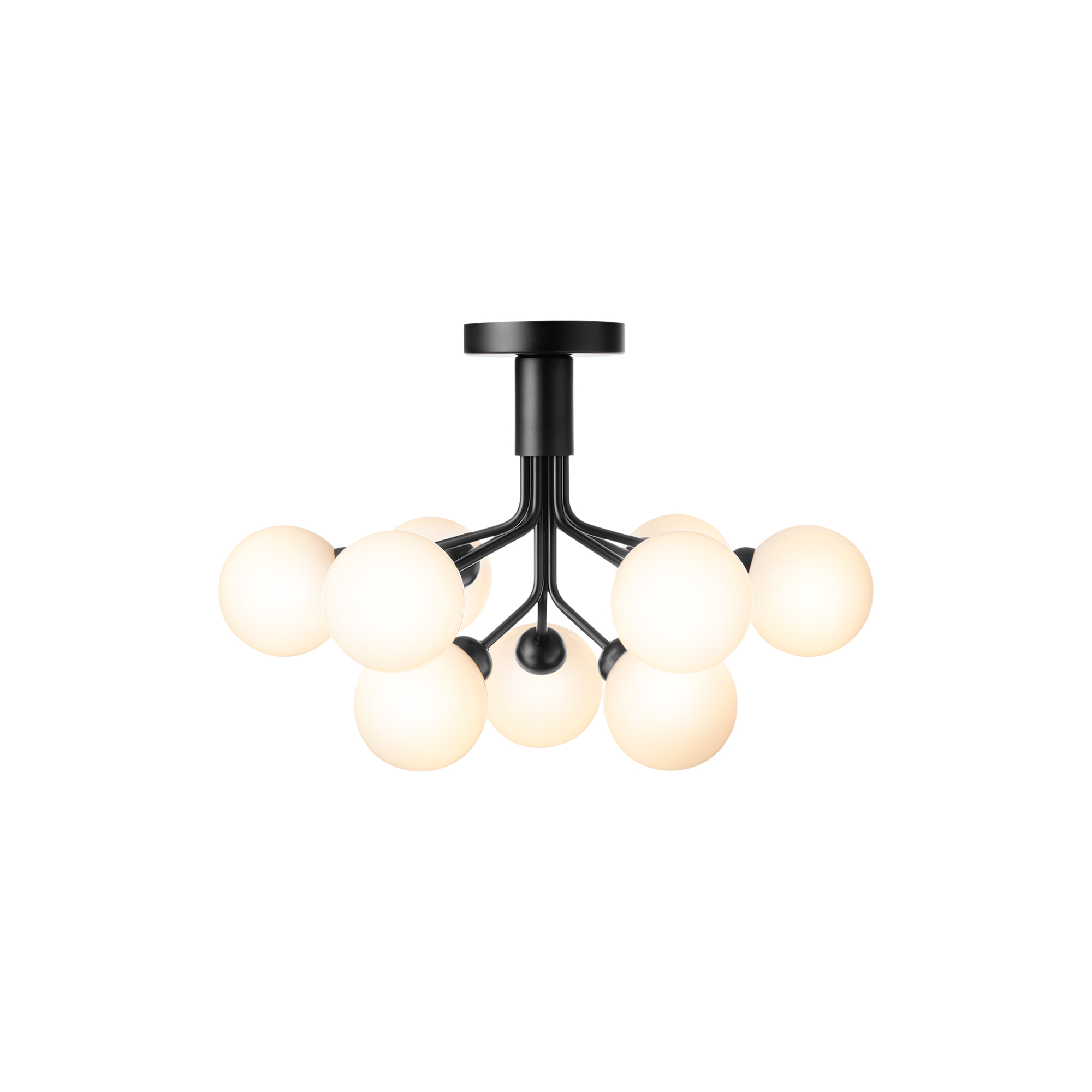 Nuura - Apiales 9 Ceiling Lamp, satin black/opal