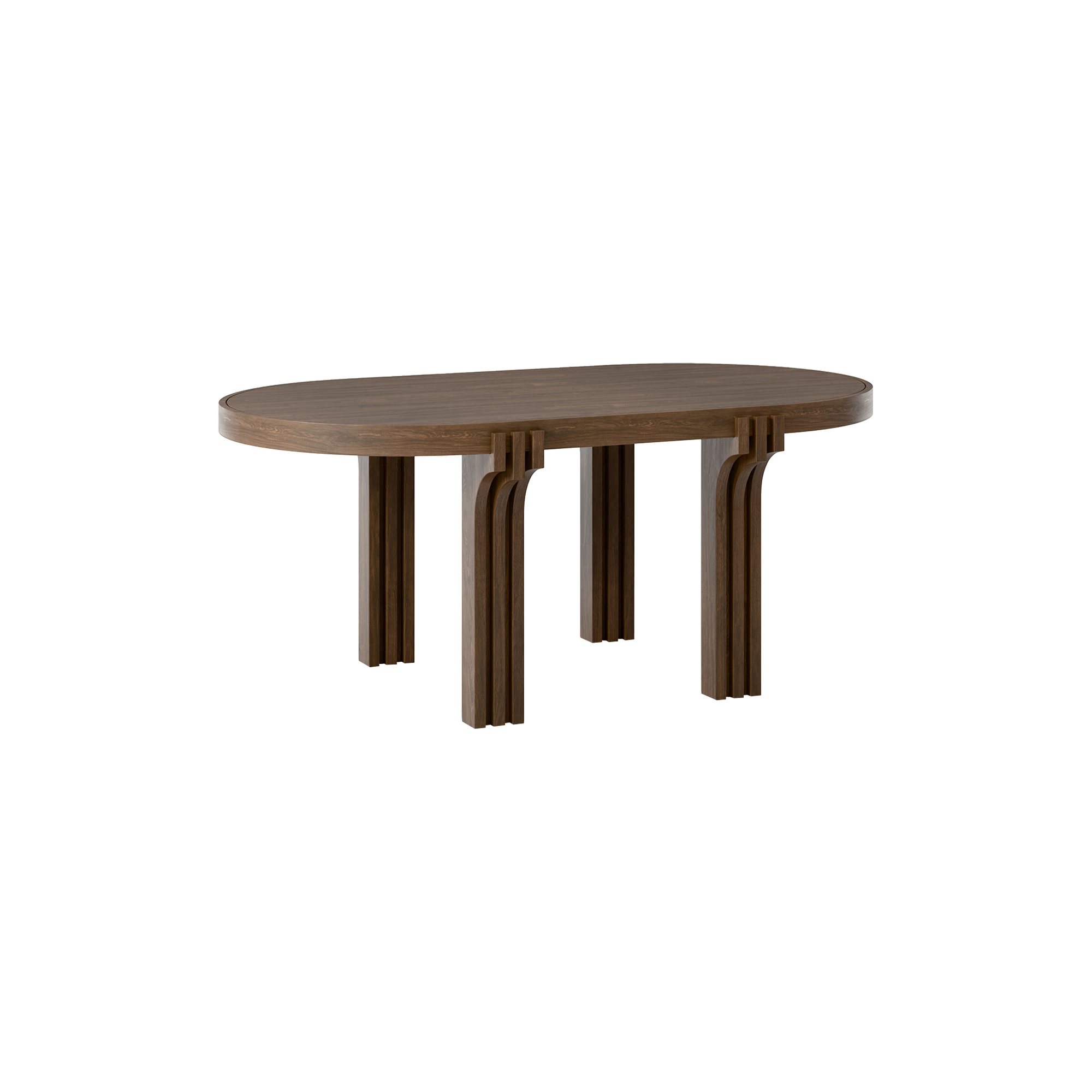 Westwing Collection - Nolan Oval Dining Table, dark wood